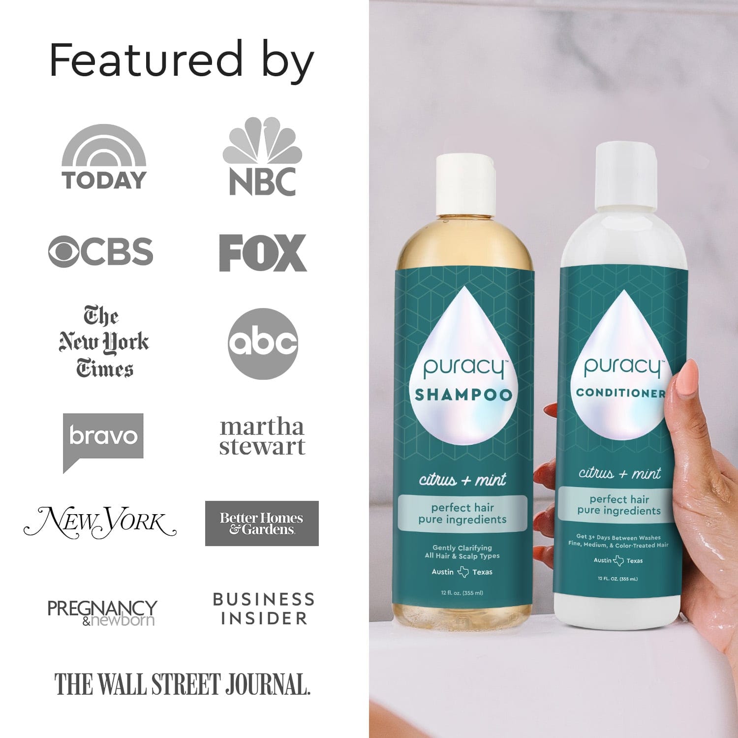 Shampoo (sulfate/paraben/silicone-free)