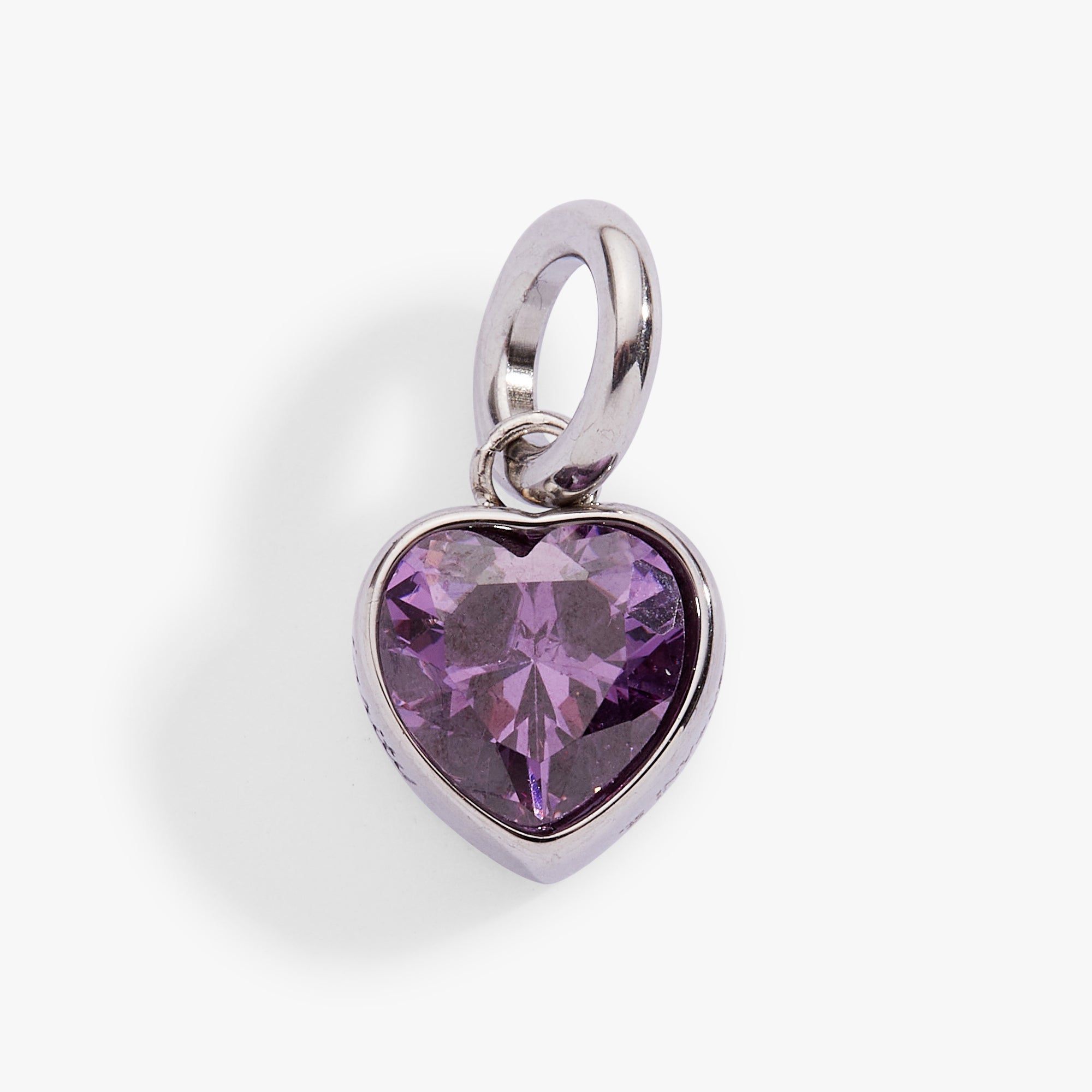 February 'clarity' Heart Birthstone Charm