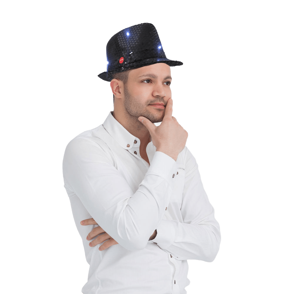 Fedora Hat With Flashing Led Lights