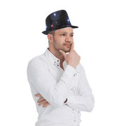 Fedora Hat With Flashing Led Lights