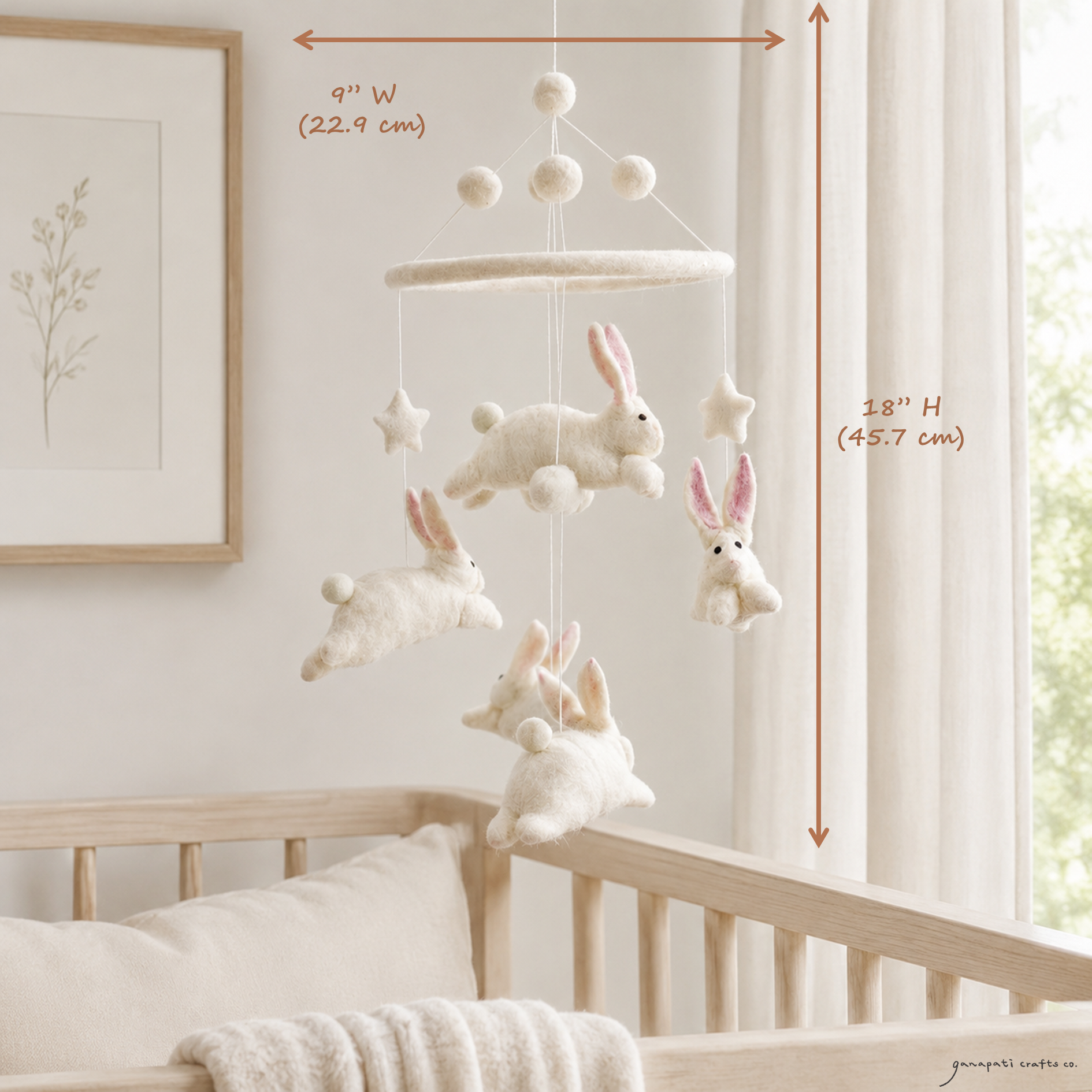 Felt Baby Mobile - Bunnies & Carrots