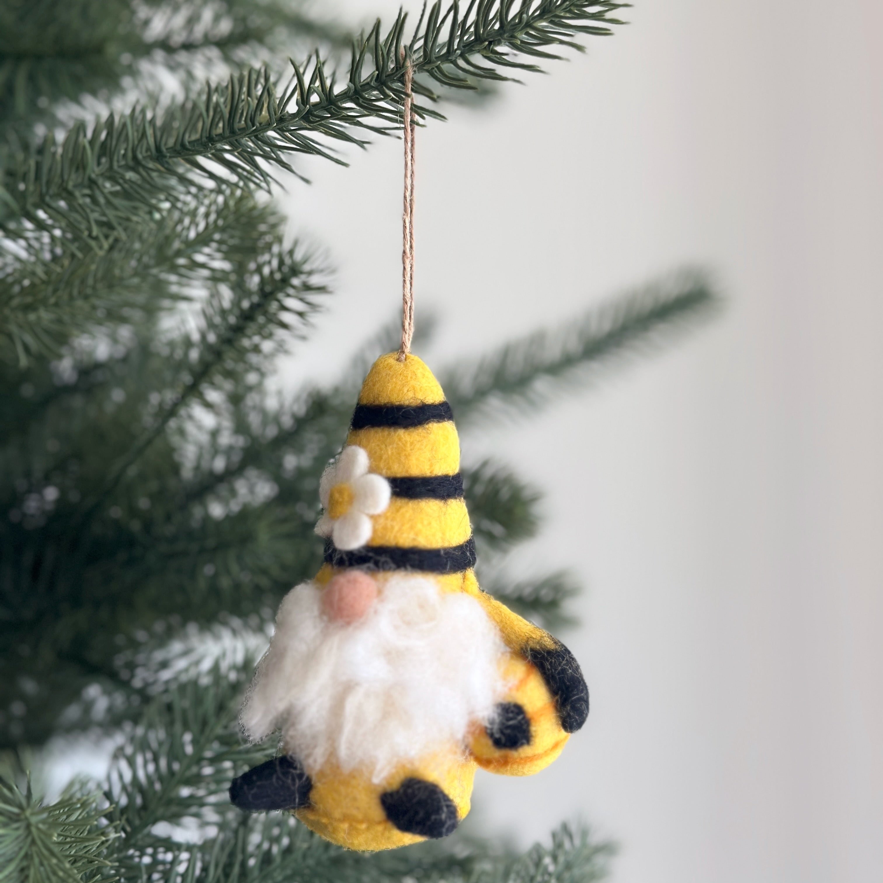 Felt Bumblebee Gnome Ornament
