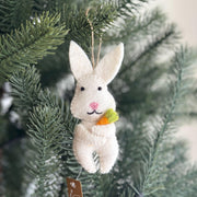 Felt Bunny Holding Carrot Easter Ornament