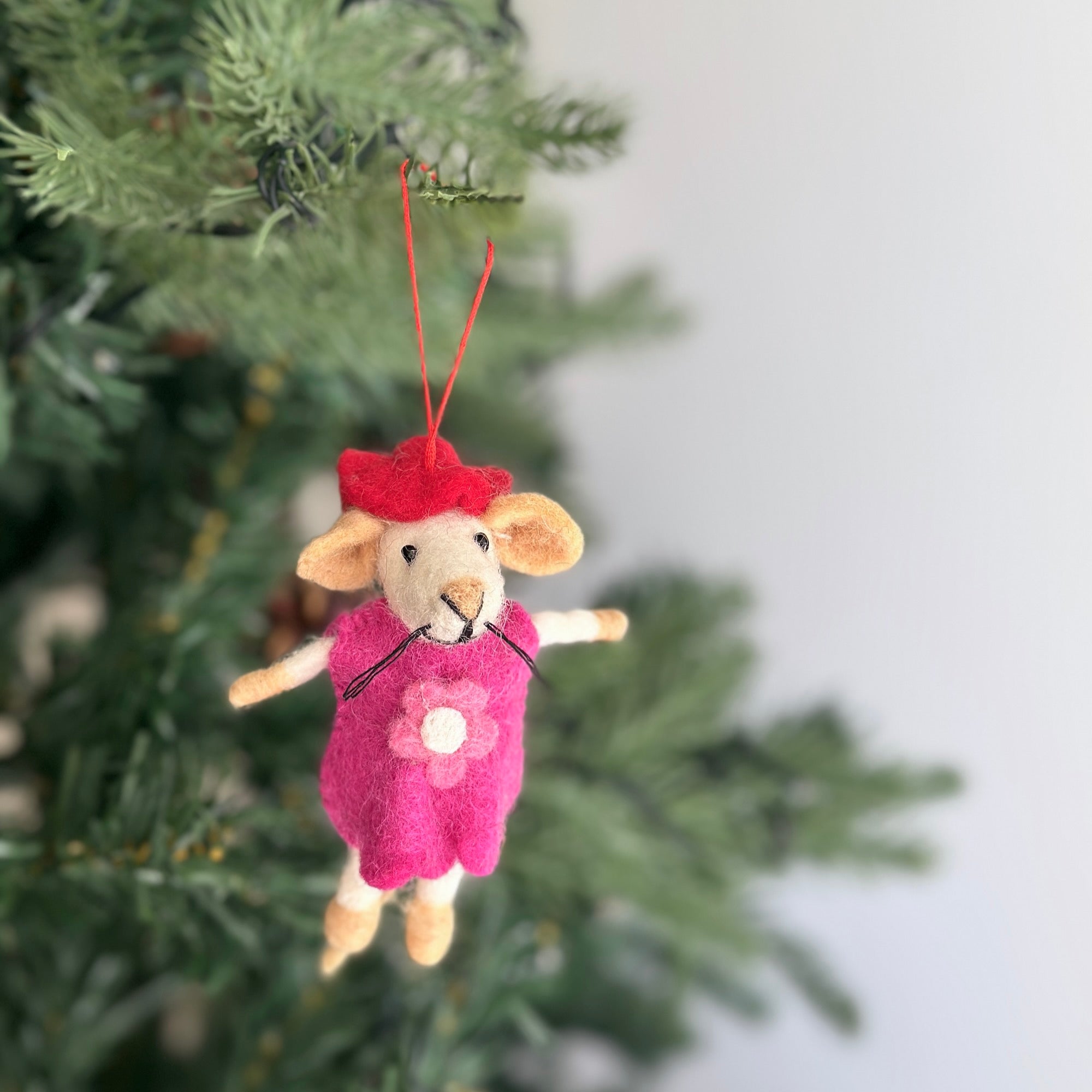 Felt Christmas Ornaments Set Of 2 - Little Sister & Little Brother Mice