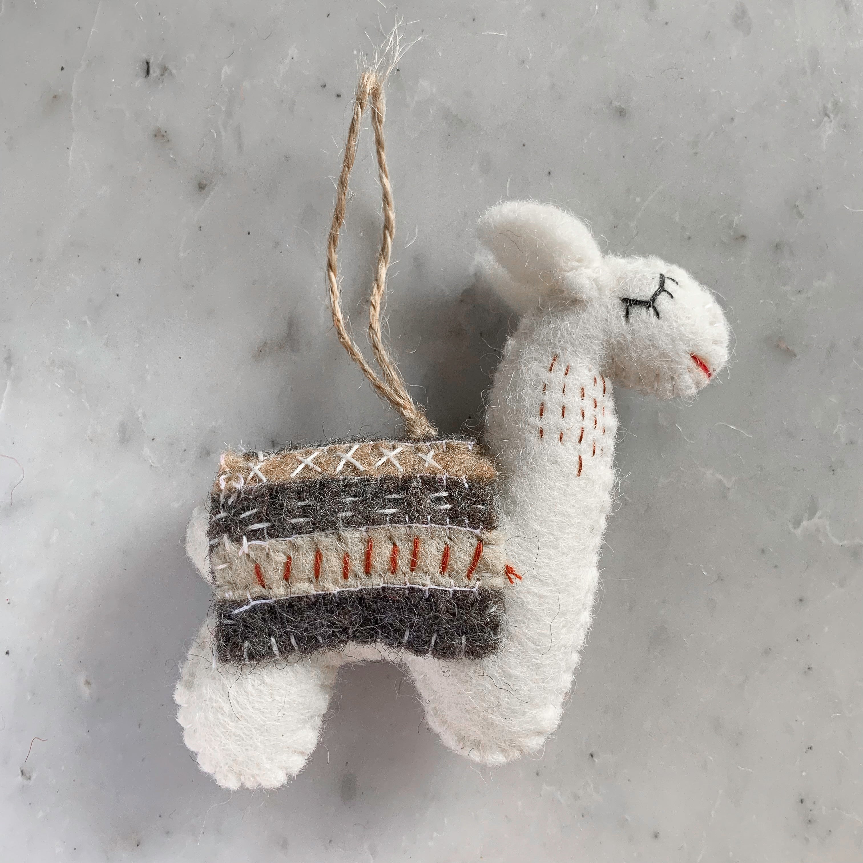 Felt Christmas Ornaments Set Of 2 - Llamas