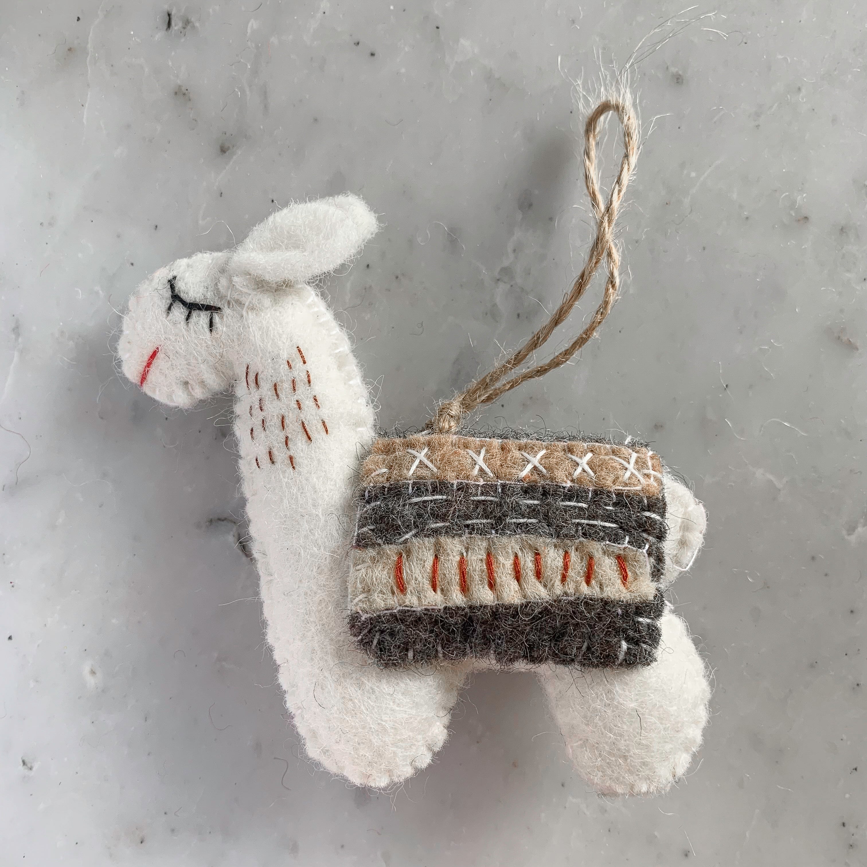 Felt Christmas Ornaments Set Of 2 - Llamas