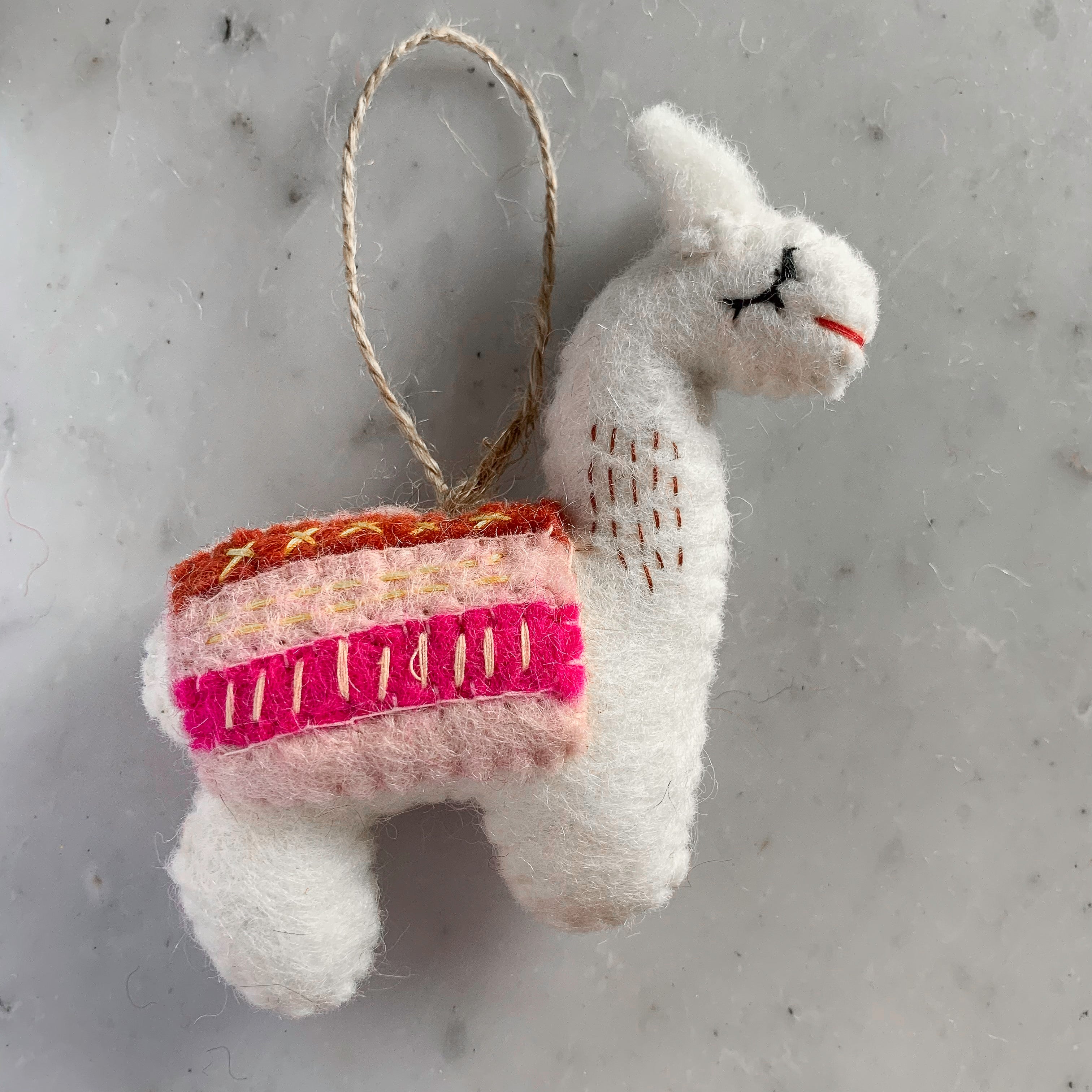 Felt Christmas Ornaments Set Of 2 - Llamas