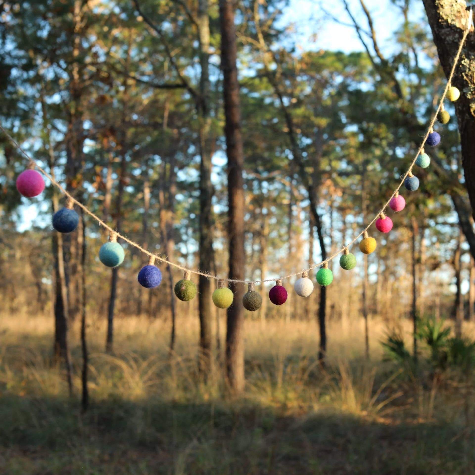 Felt Color Ball Lightbulb Garland