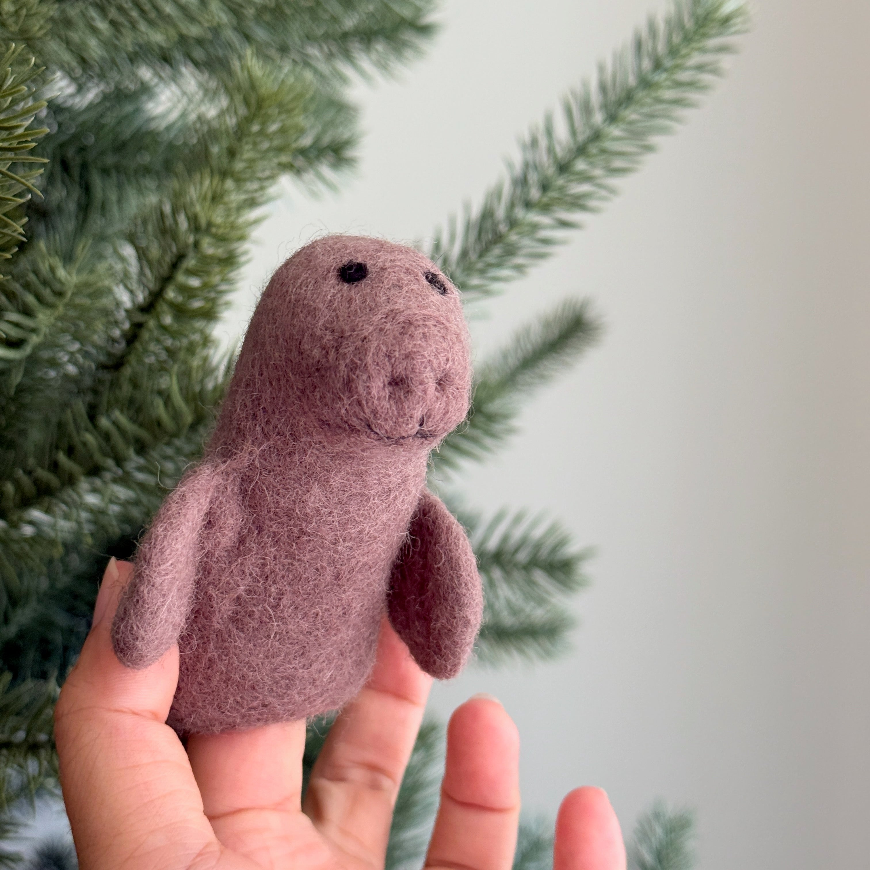 Felt Finger Puppet - Manatee