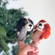 Felt Finger Puppets Set Of 2 - Cavalier King Charles Spaniel