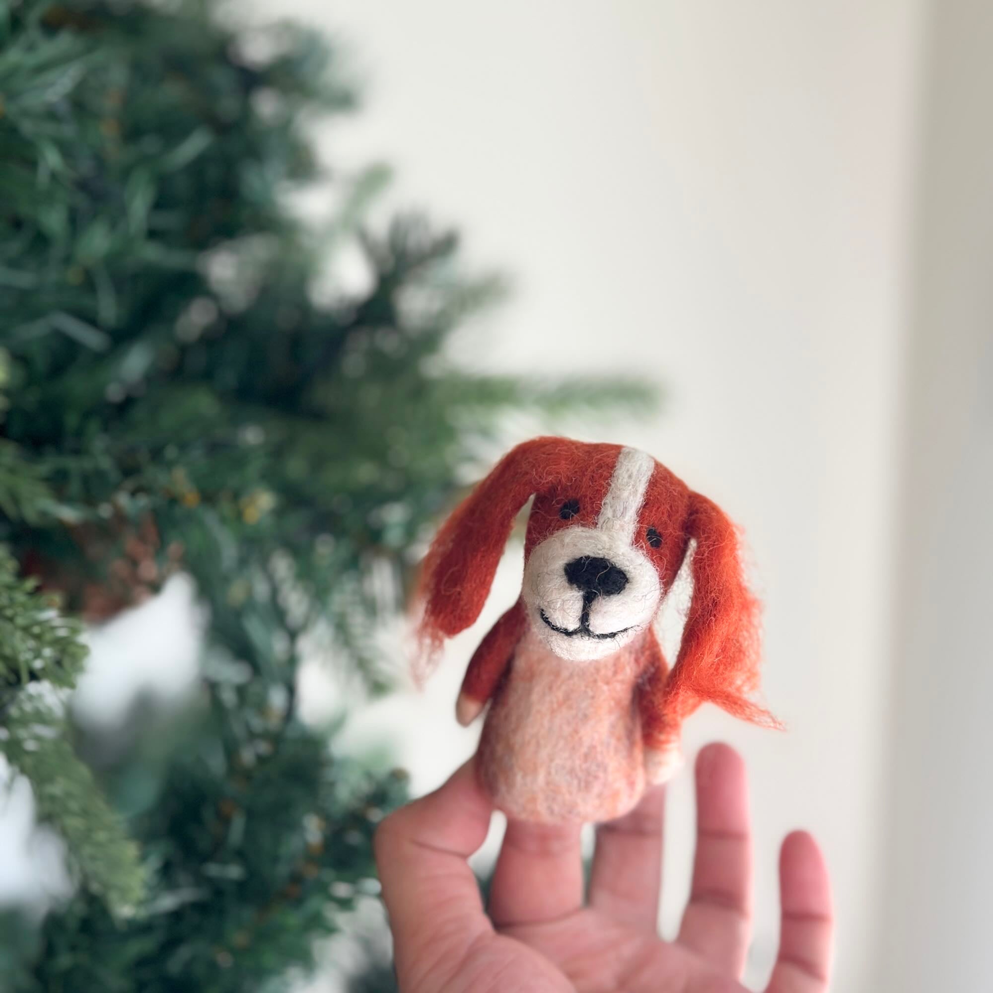 Felt Finger Puppets Set Of 2 - Cavalier King Charles Spaniel