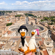 Felt Finger Puppets Set Of 2 - Duck Couple On Honeymoon