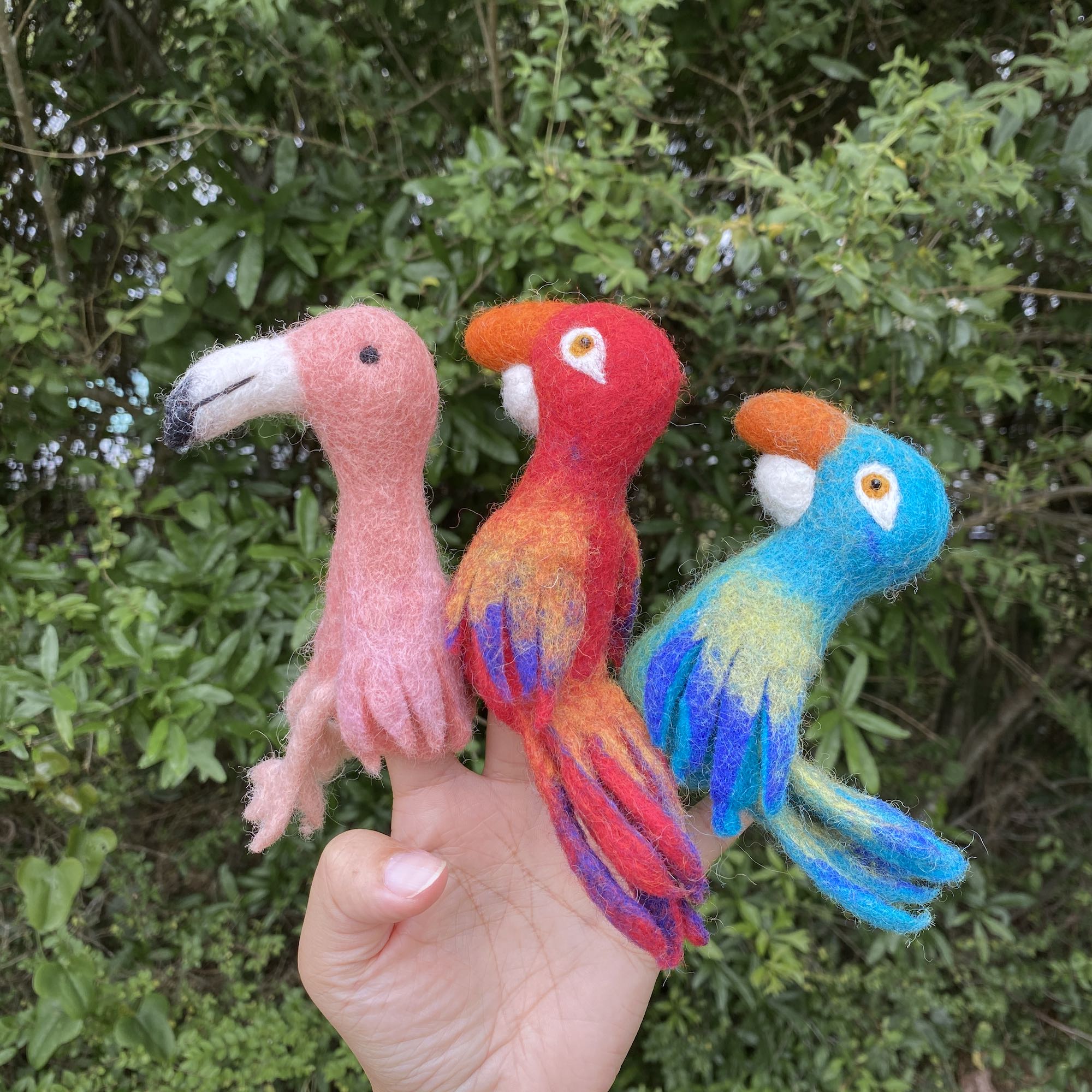 Felt Finger Puppets Set Of 5 - Birds