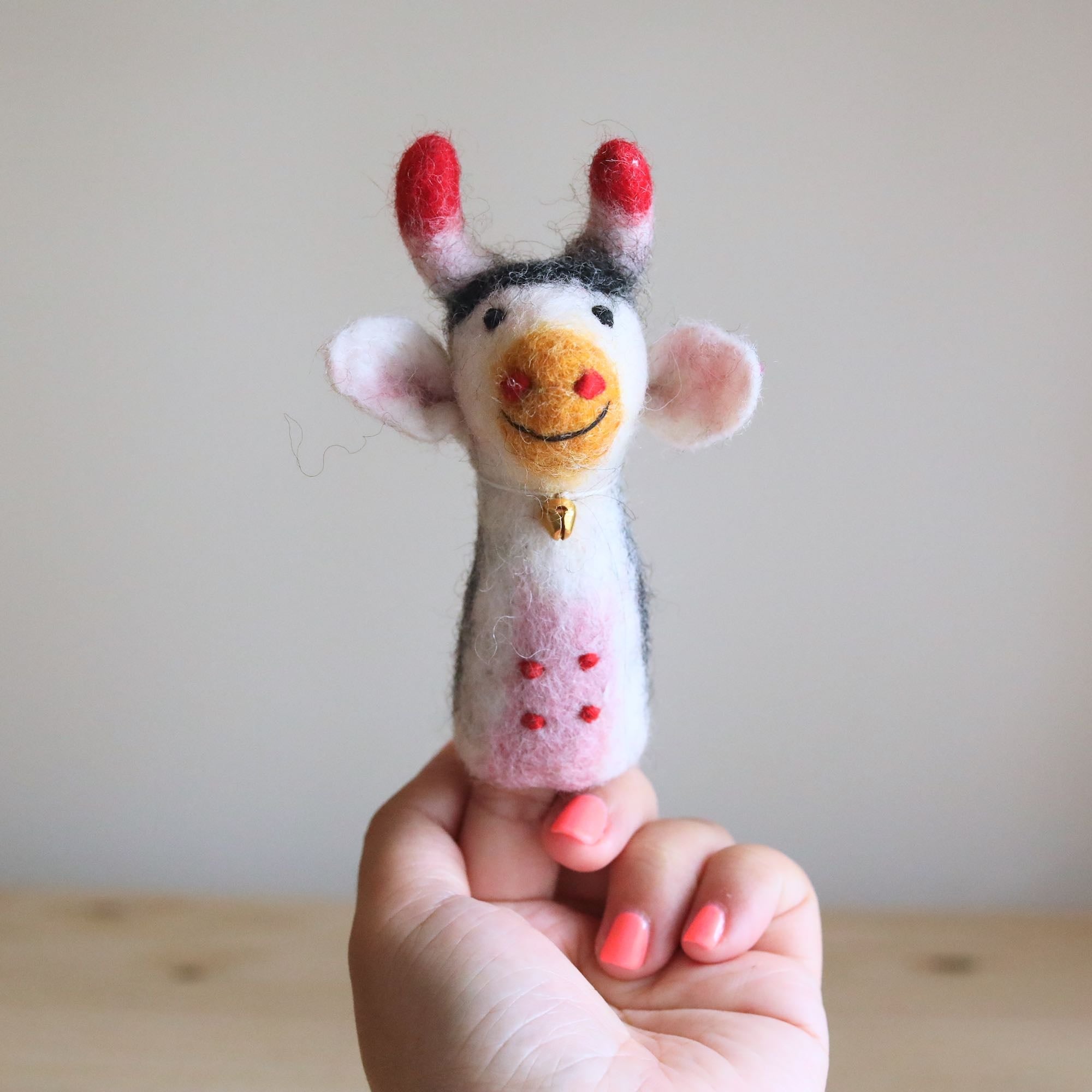 Felt Finger Puppets Set Of 5 - Farm Animal