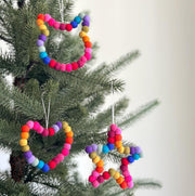 Felt Mini Pompom Love Wreath Ornament