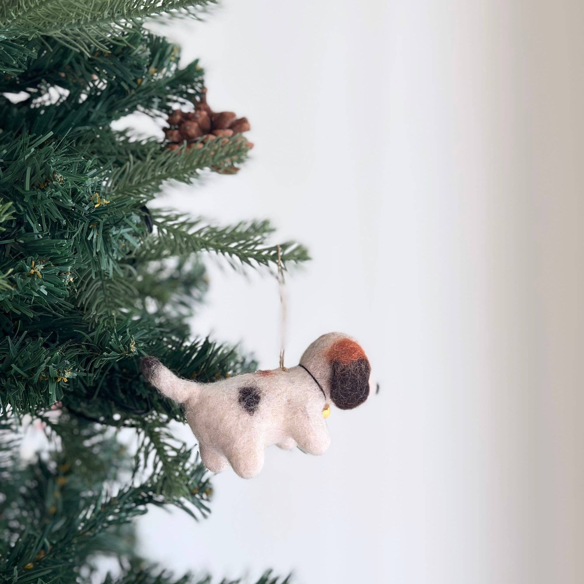 Felt Ornament - Beagle With Bell