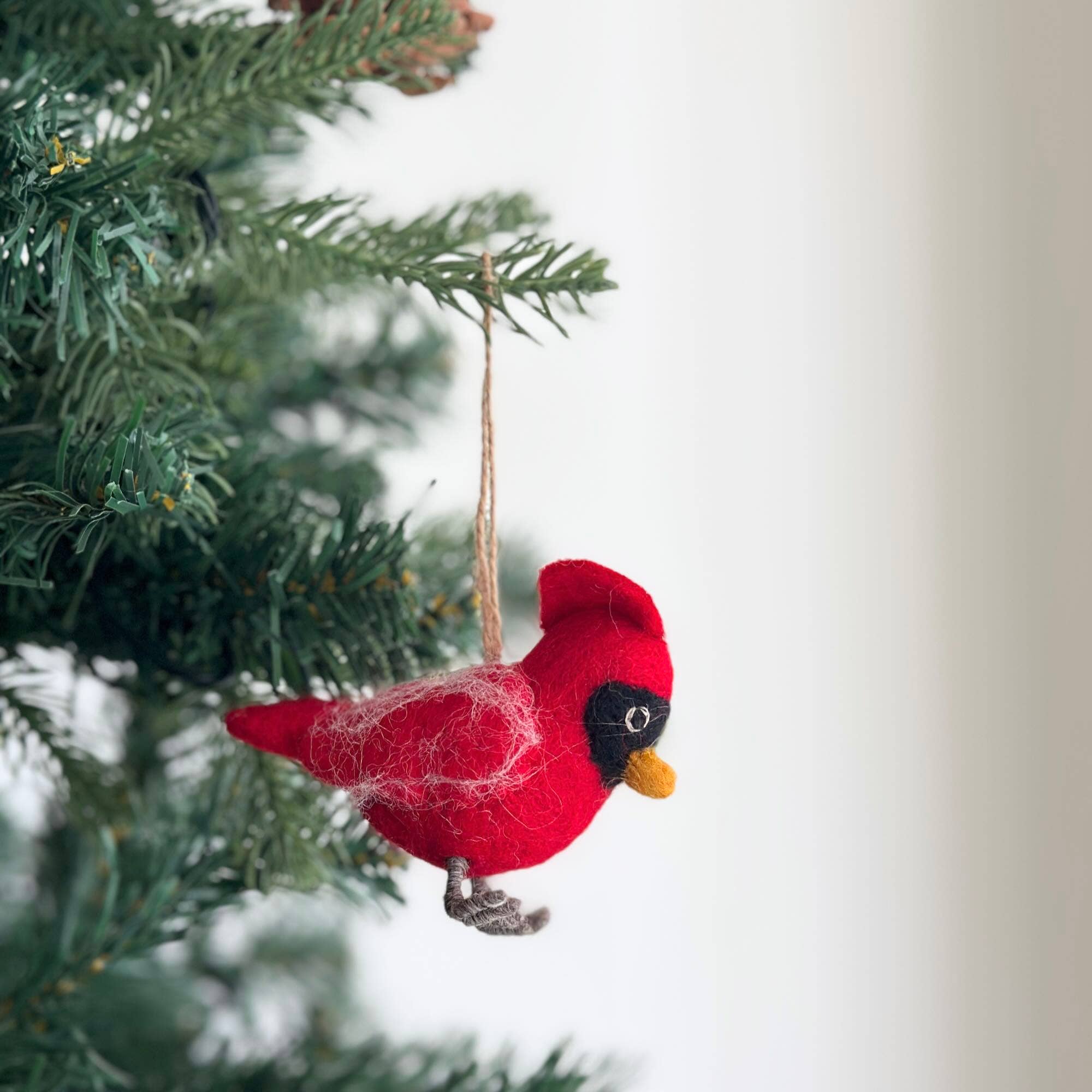 Felt Ornament - Cardinal With Yellow Beak