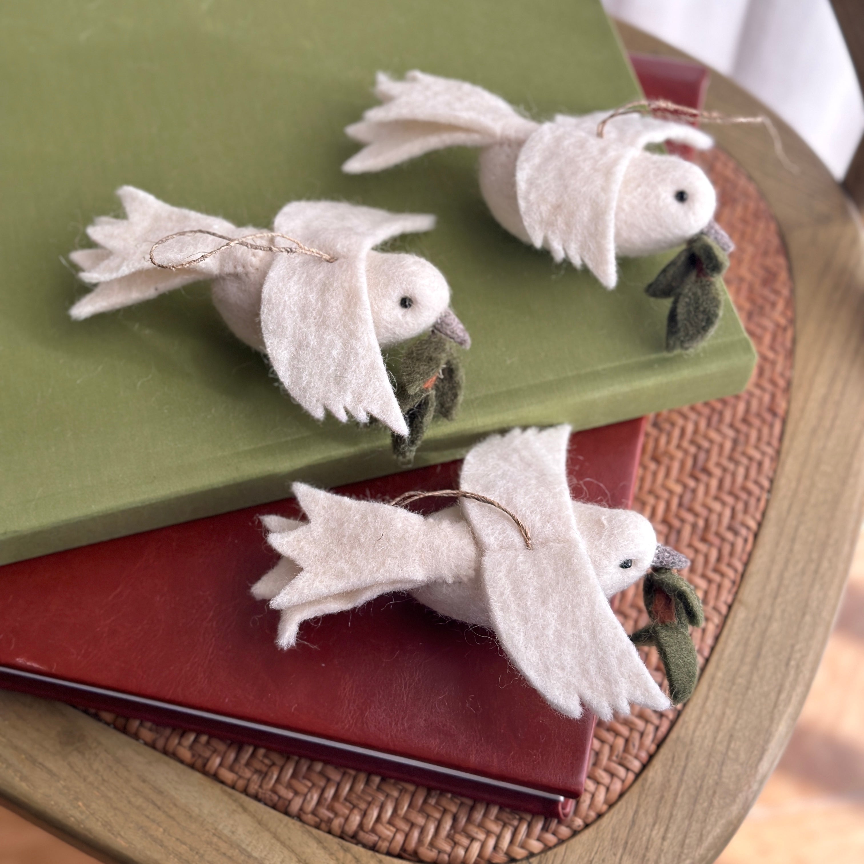 Felt Ornament - Dove With Olive Twig