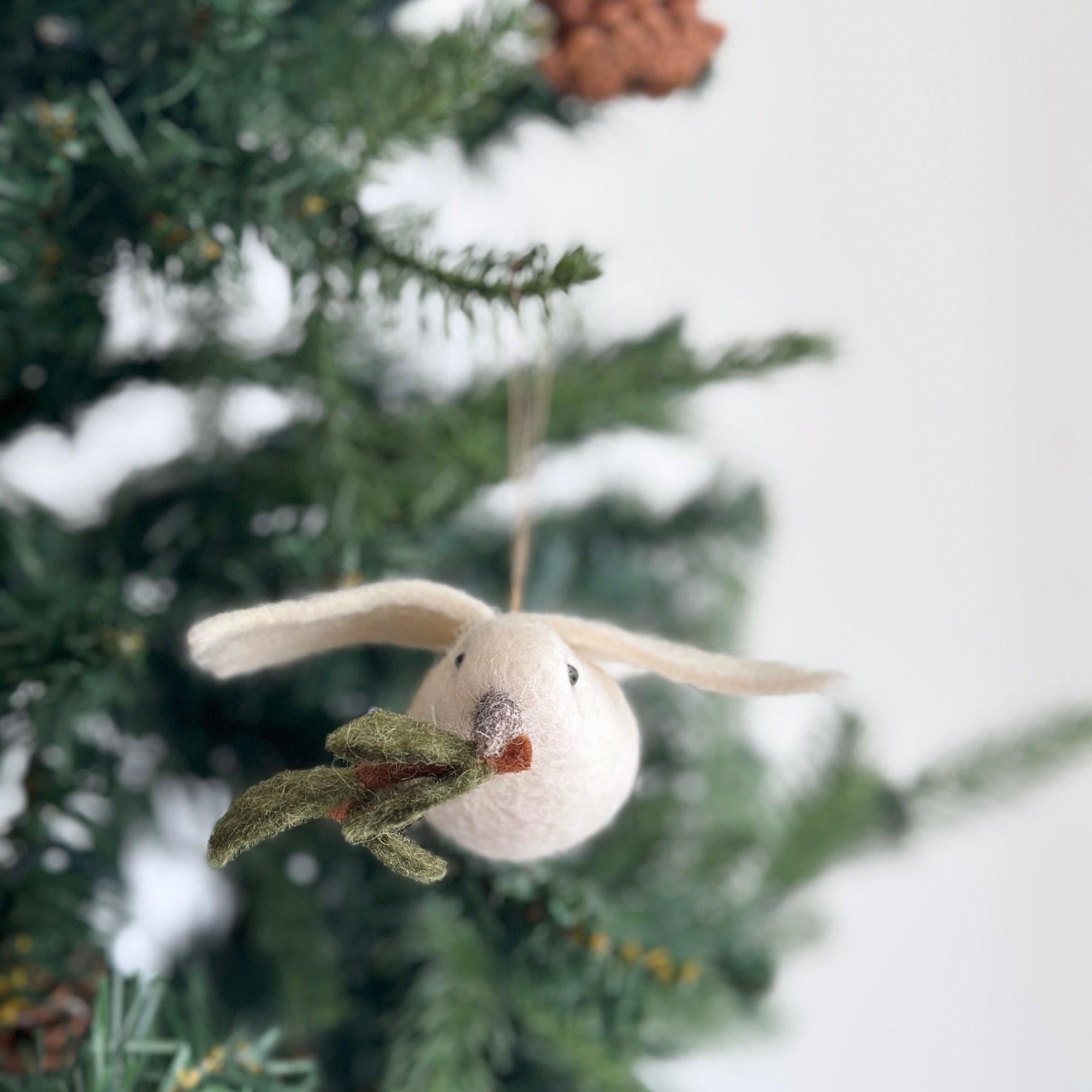 Felt Ornament - Dove With Olive Twig