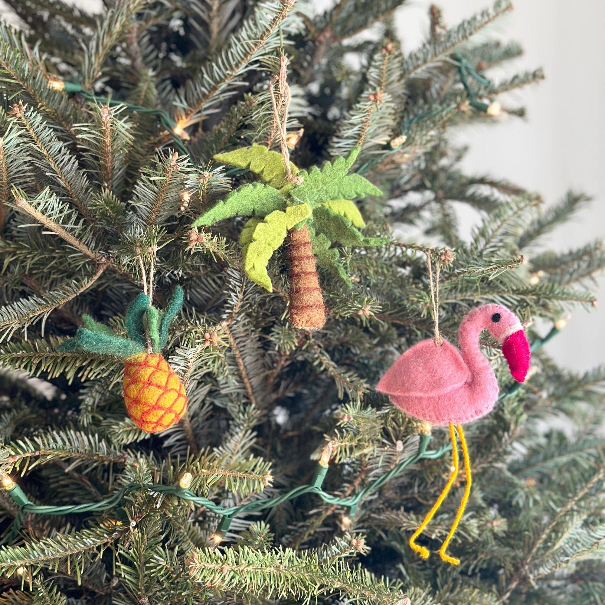 Felt Palm Tree With Coconut Ornament