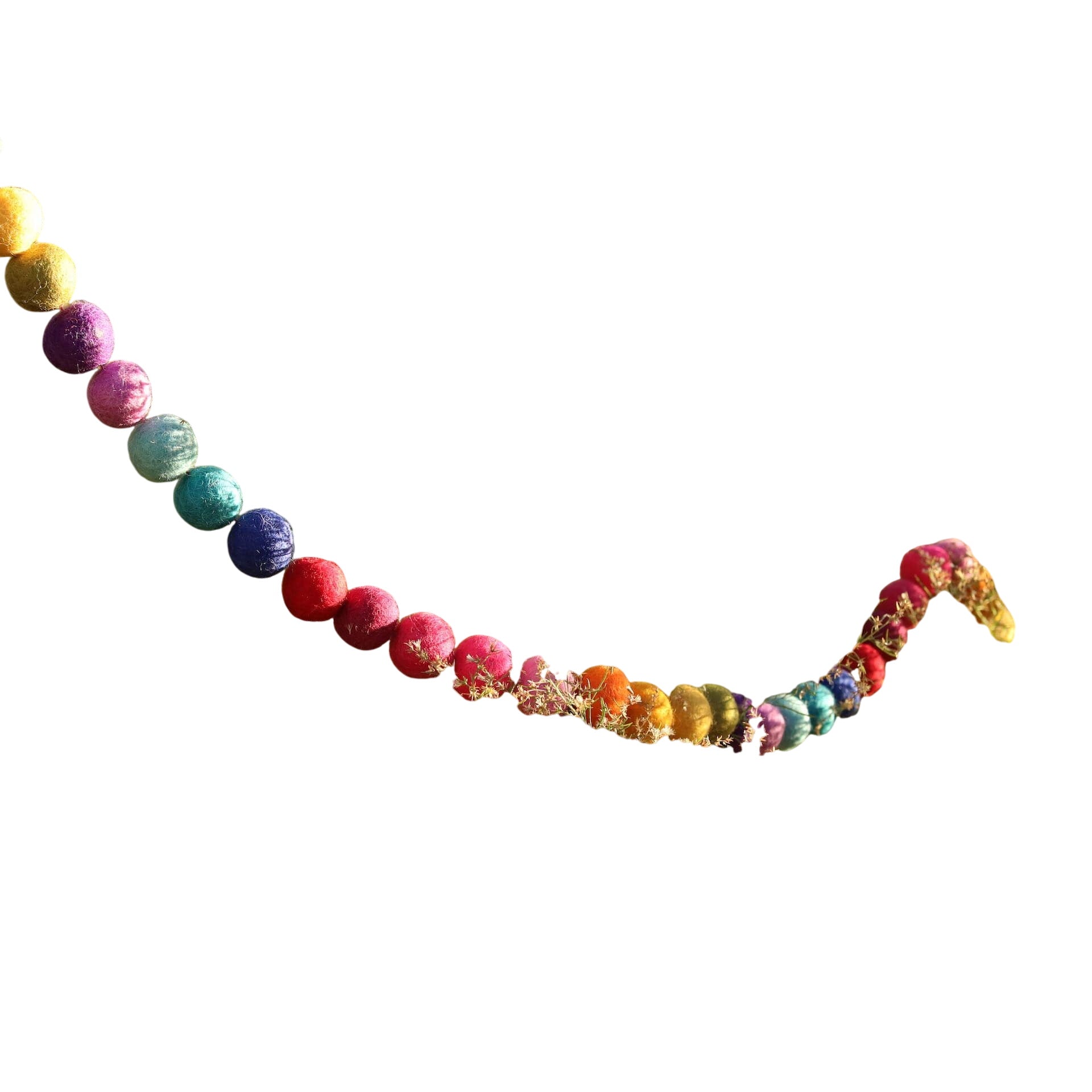 Felt Rainbow Pompom Ball Garland