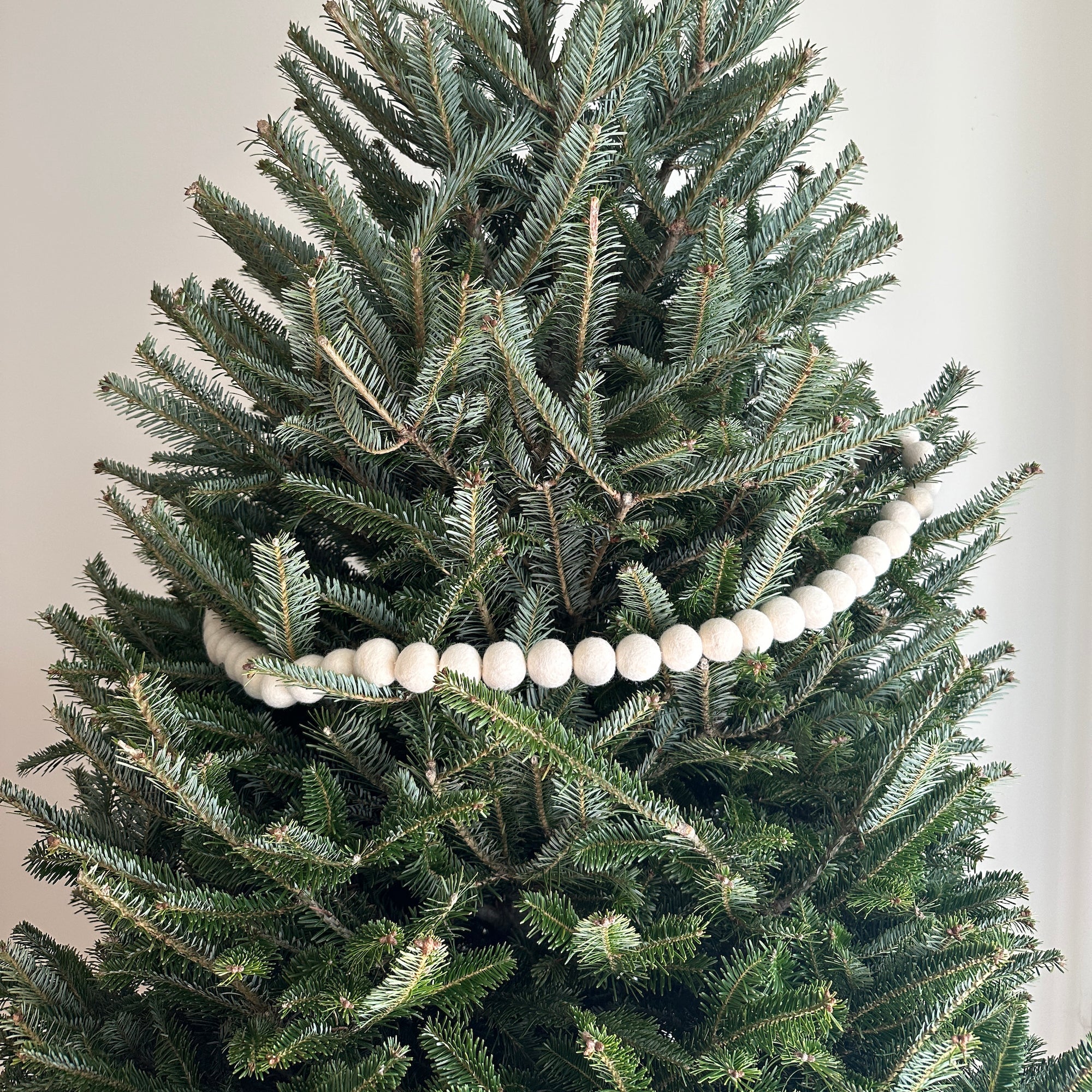 Felt White Pompom Ball Garland