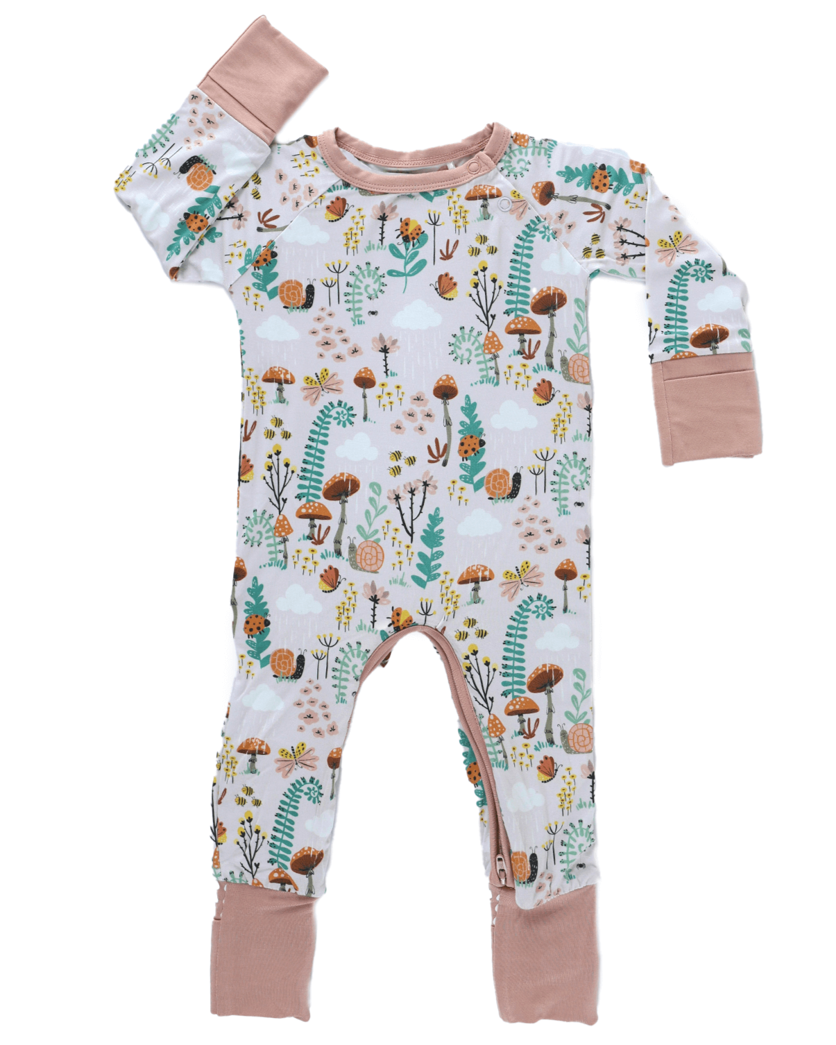 Bamboo Crescent Zipp Jammies - Fern