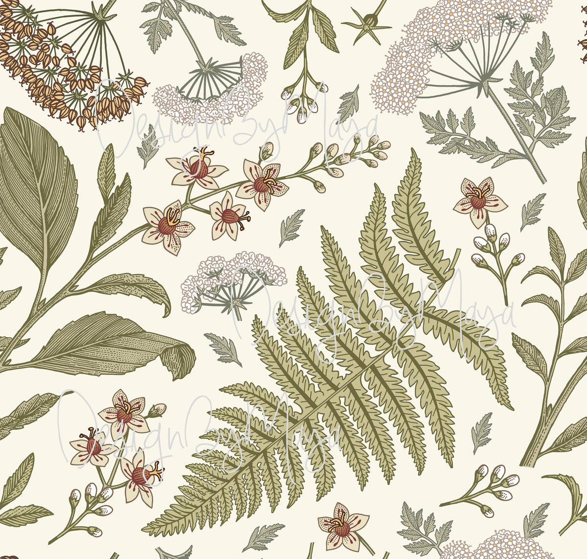Fern Wallpaper French Boutique Foliage - Nursery Wall Decor Wallpapers