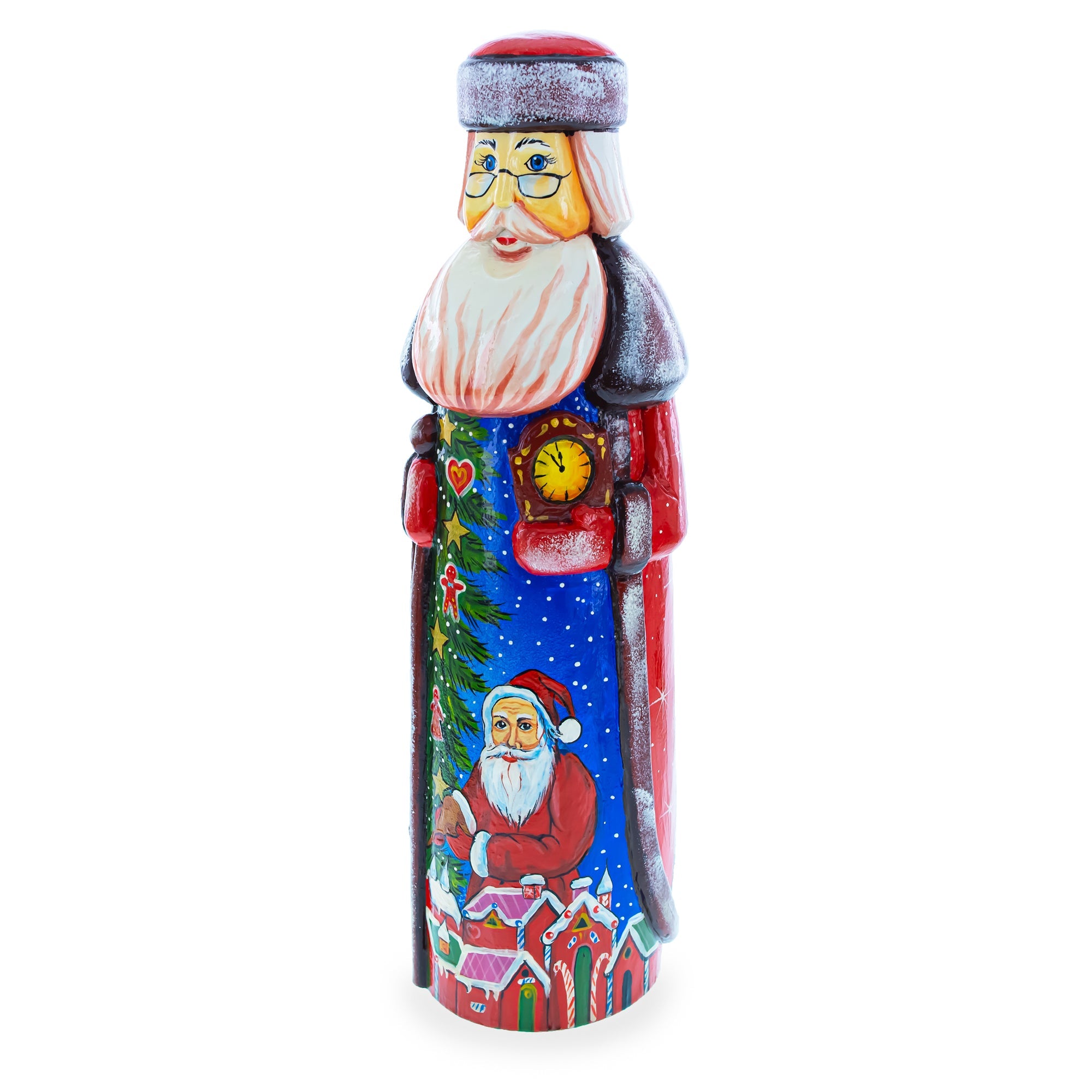 Santa Delivering Christmas Gifts Hand Carved Solid Wood Santa 11 Inches