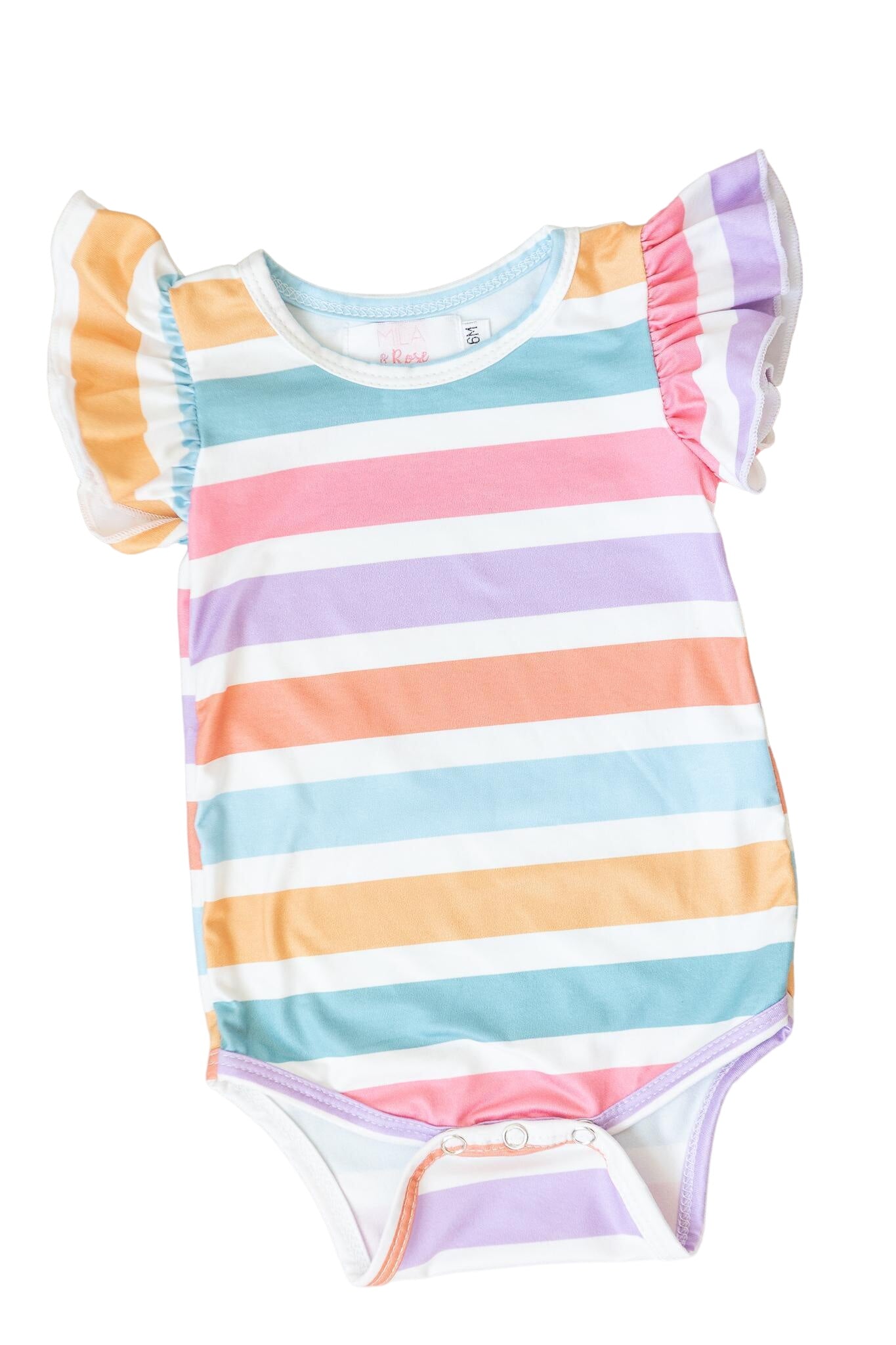 Spring Stripes S/s Flutter Bodysuit