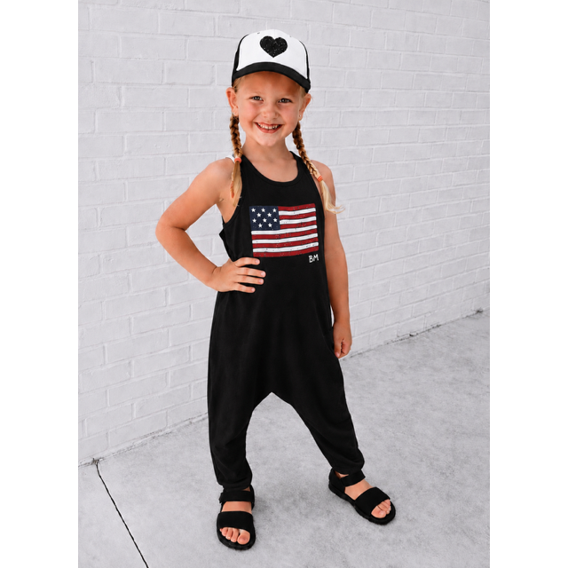 Americana Romper Black