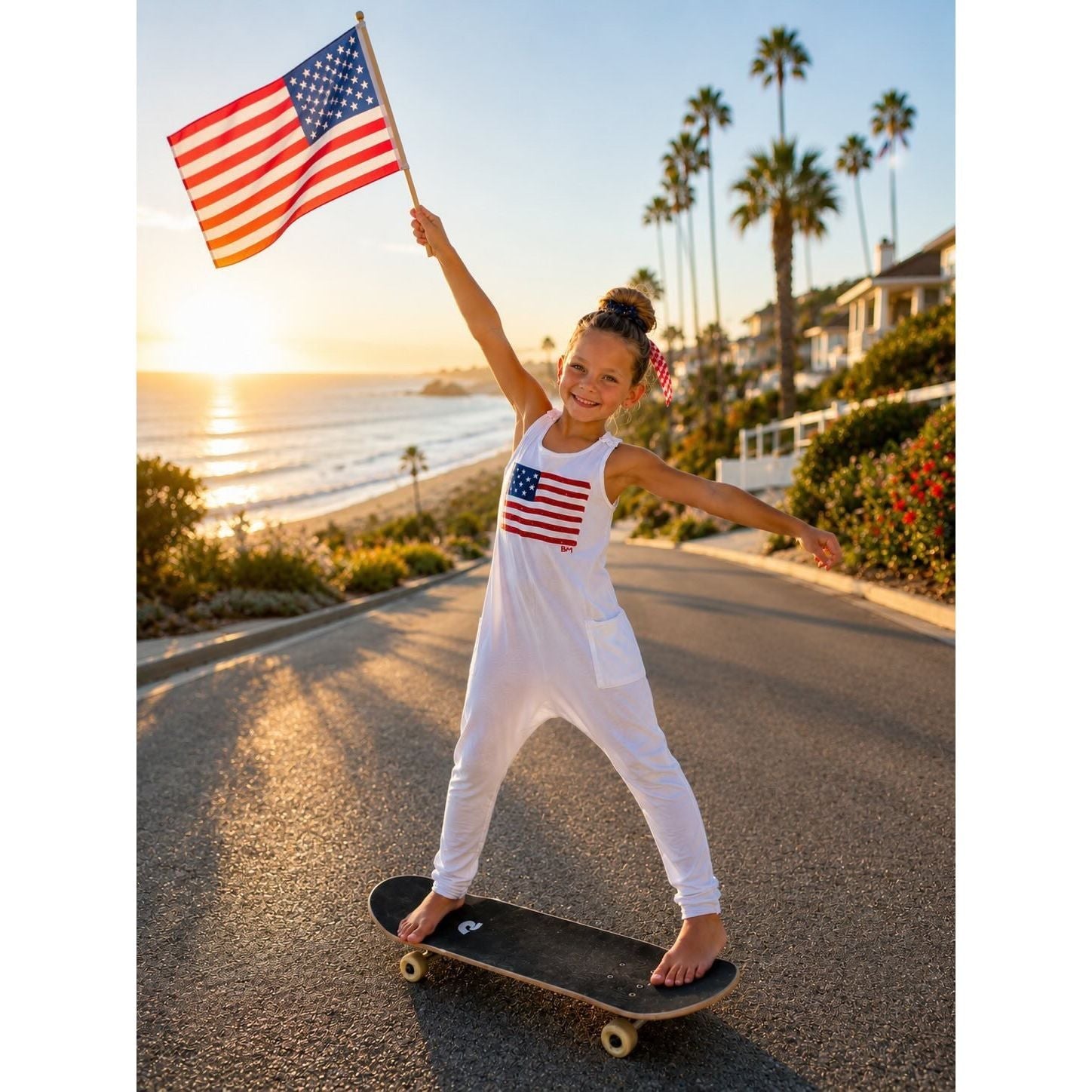 Americana Romper Black