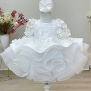 Fiona White Party Dress - Layered