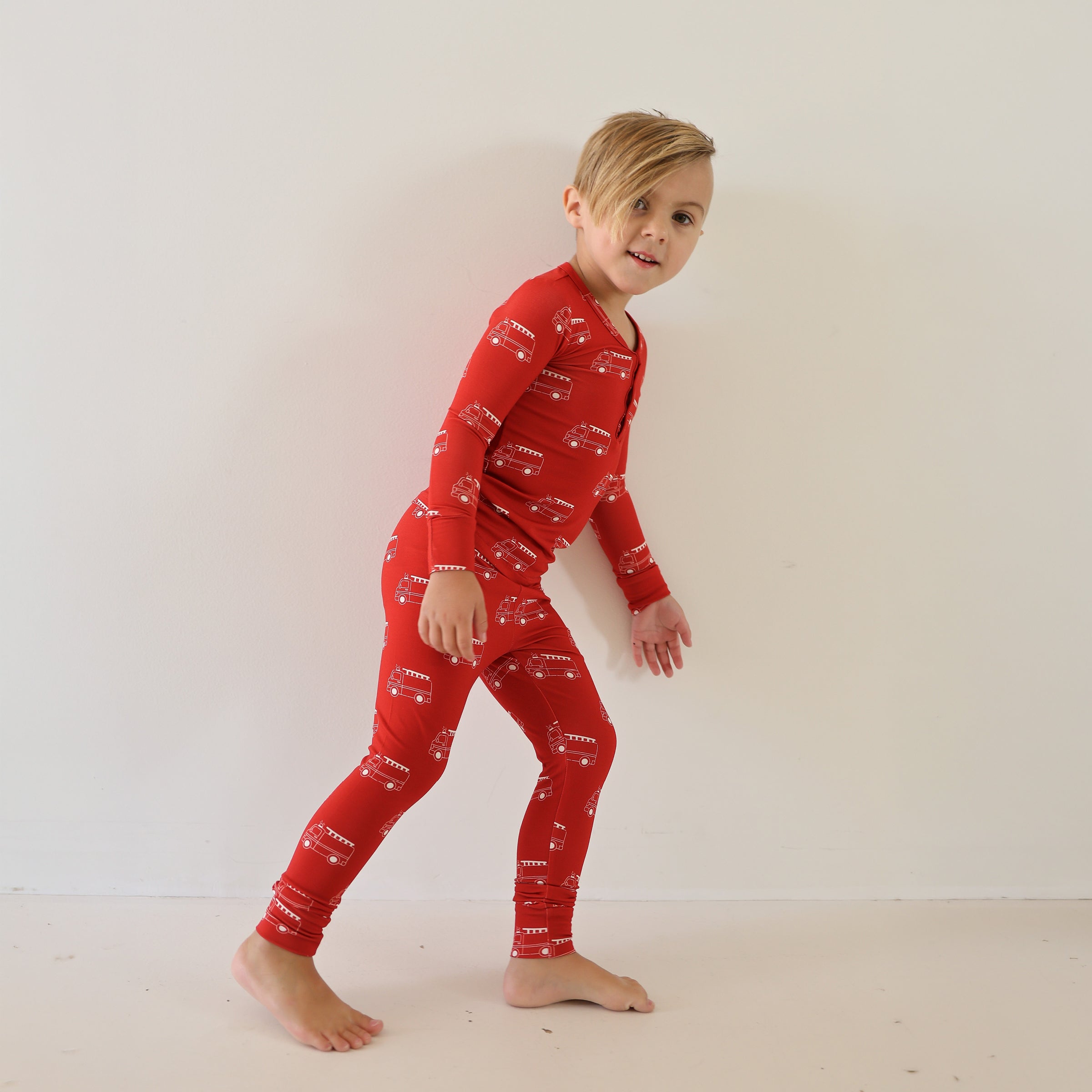 Bamboo Two Piece Pajamas | Fire Truck