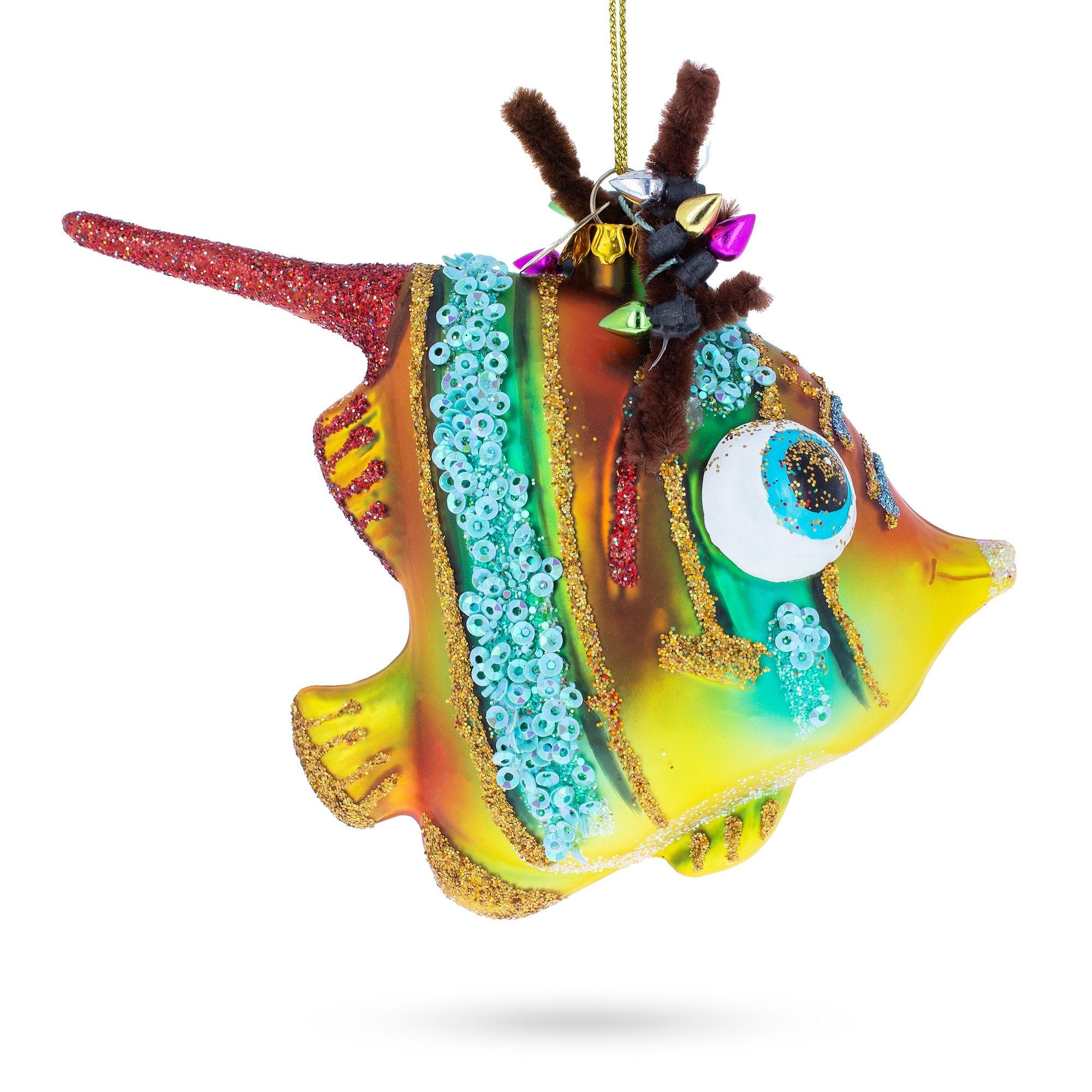 Vibrant Coral Fish - Blown Glass Christmas Ornament