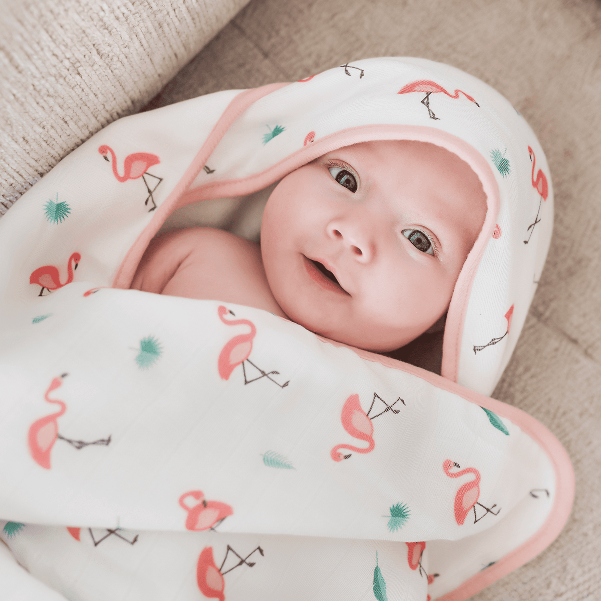 Flamingo Hooded Towel Set