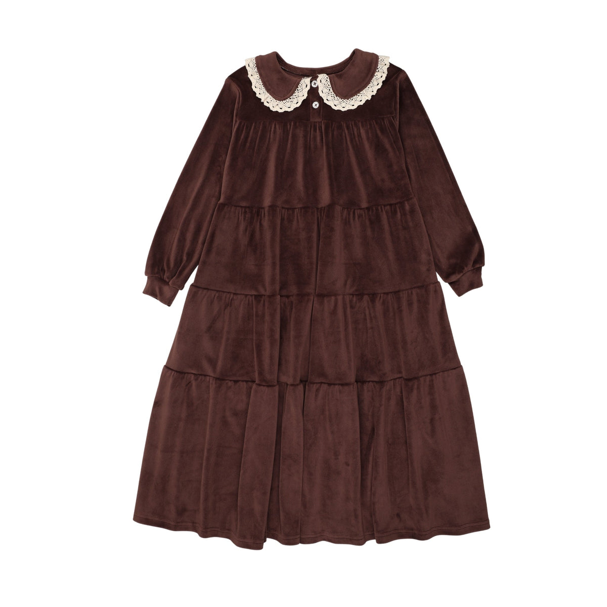Velour Maxi Robe-brown