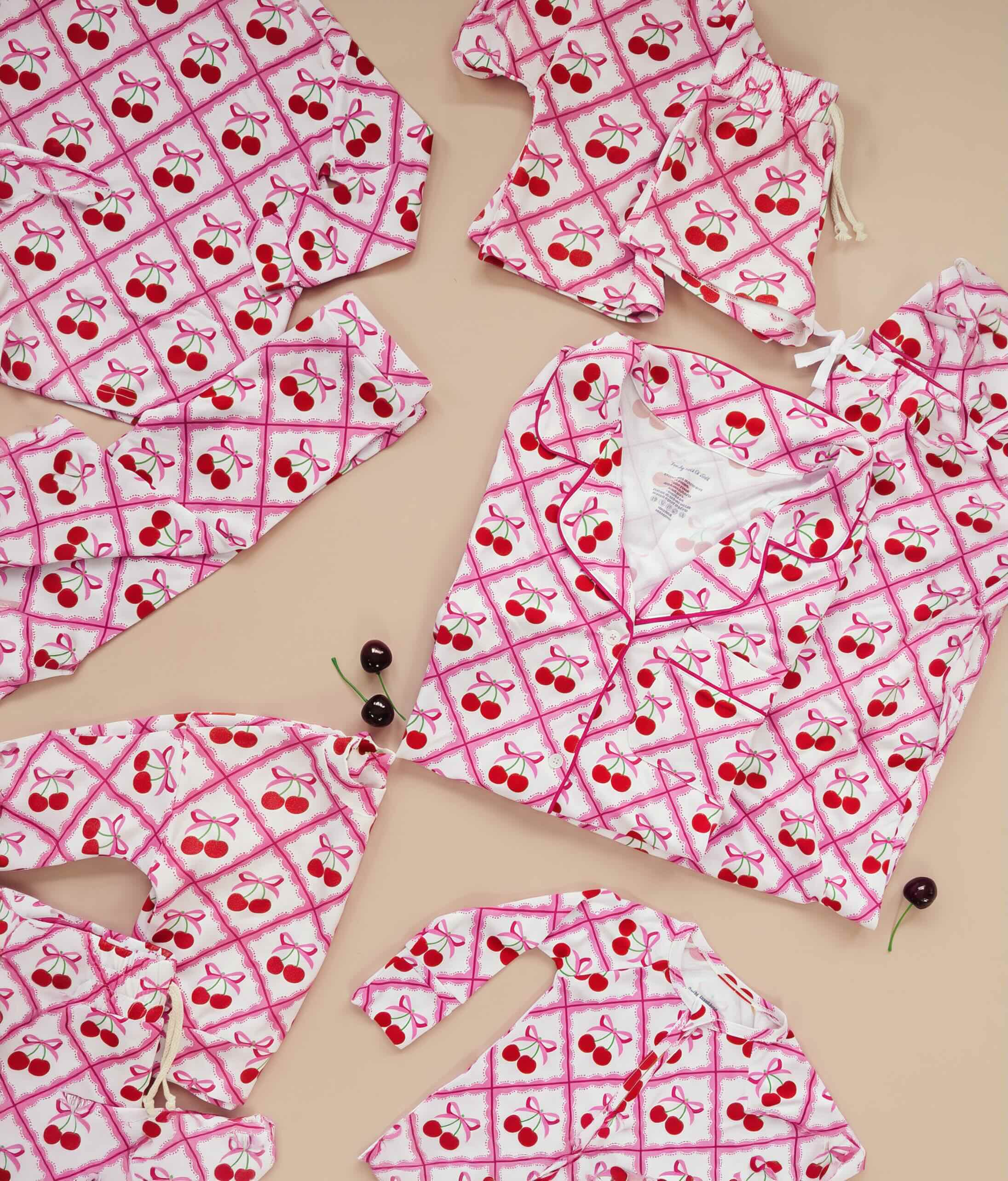 Bamboo Women's Button Up Set | Cherry Bow