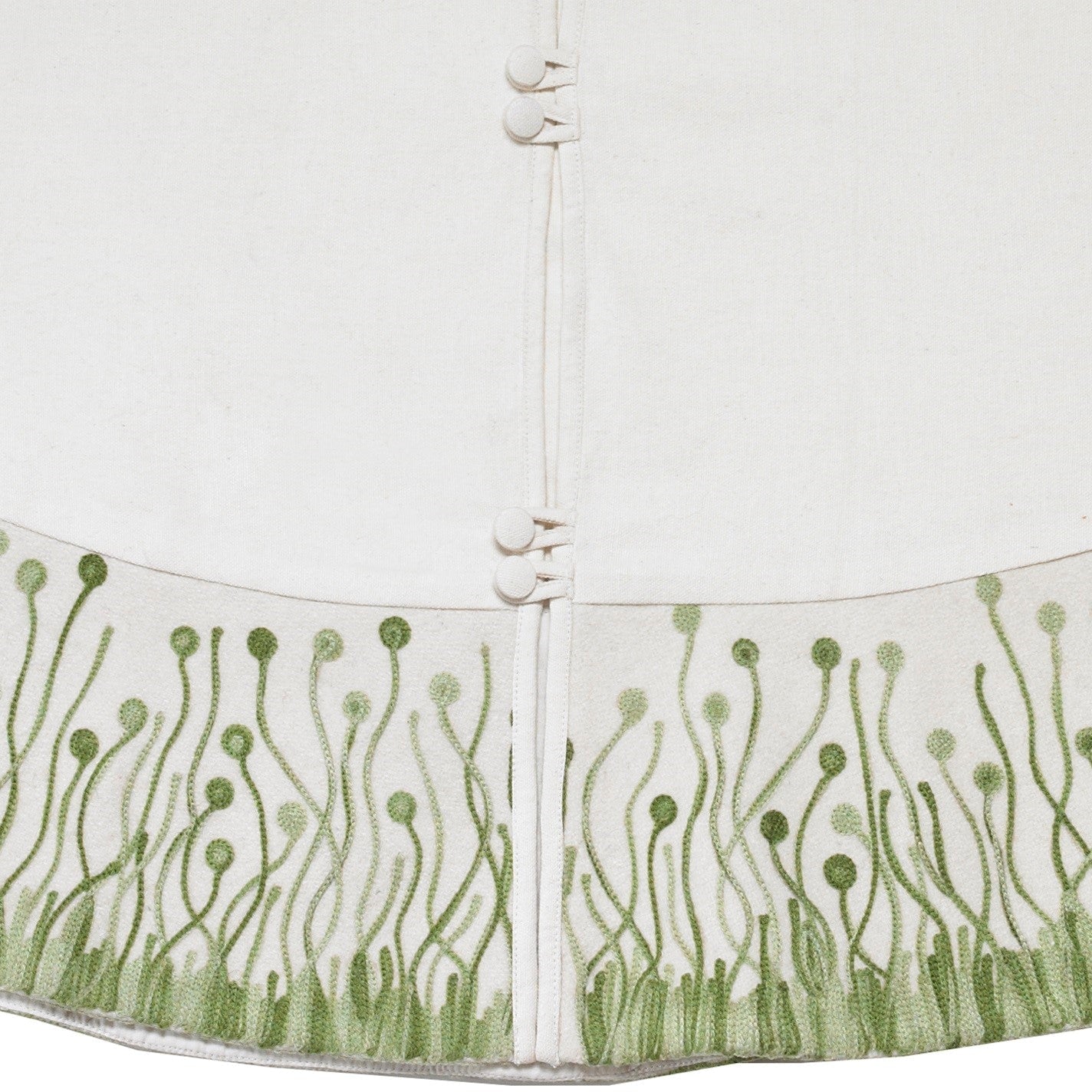 Handmade Flora Christmas Tree Skirt Green