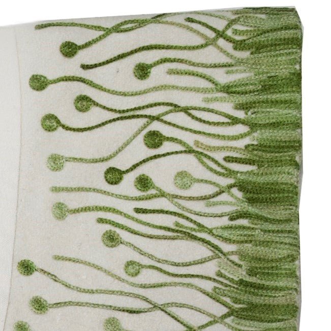 Handmade Flora Christmas Tree Skirt Green