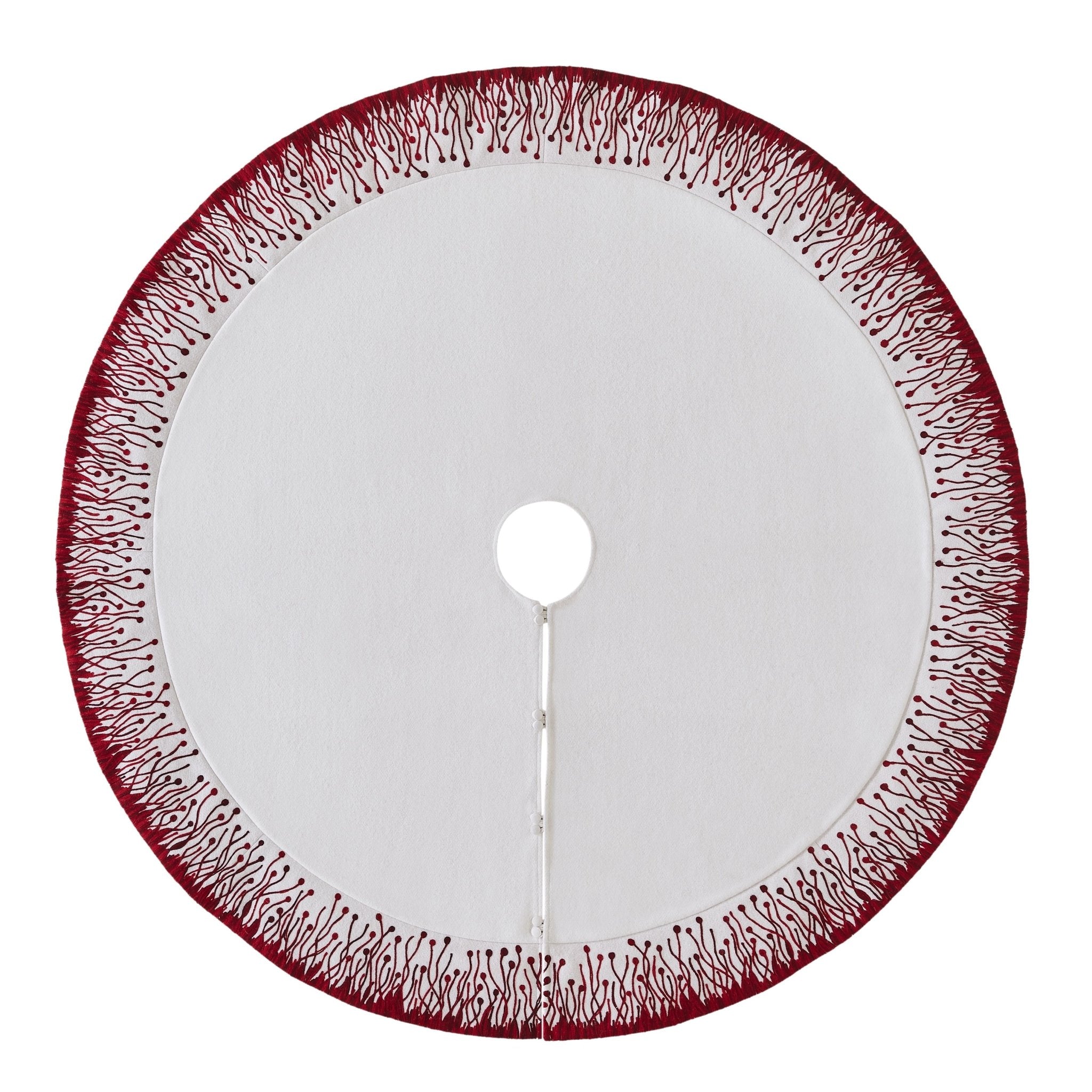 Handmade Flora Wool Christmas Tree Skirt 60"