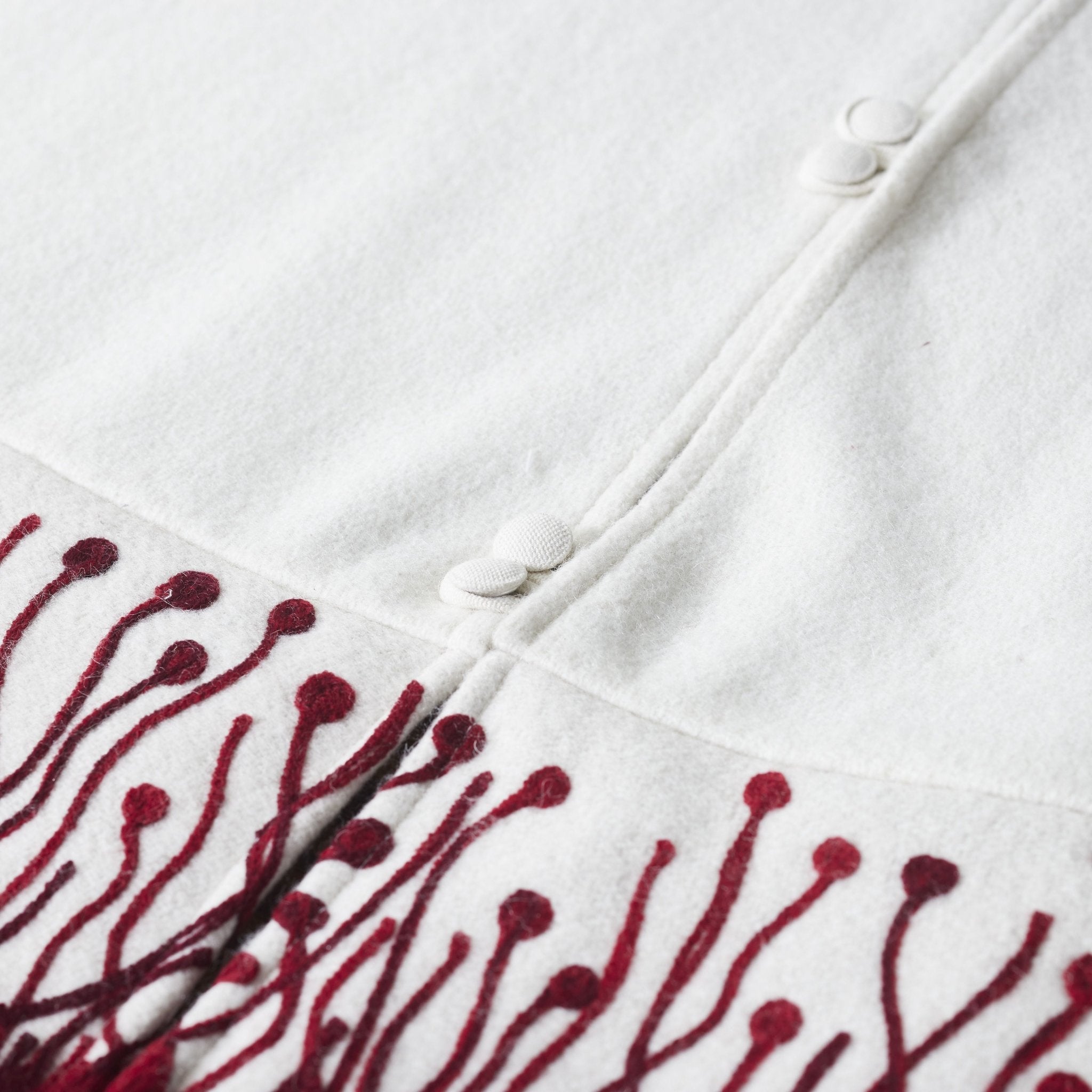 Handmade Flora Wool Christmas Tree Skirt 60"