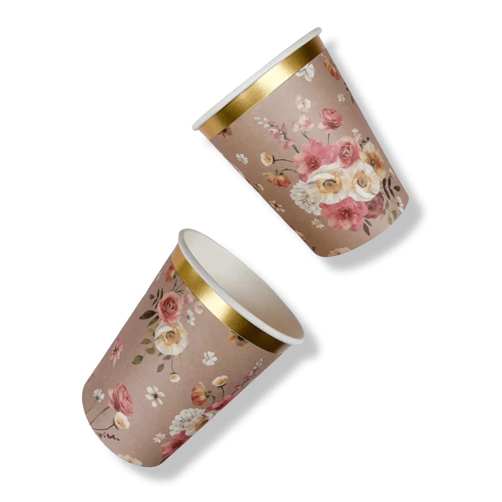 Floral Beige Cups