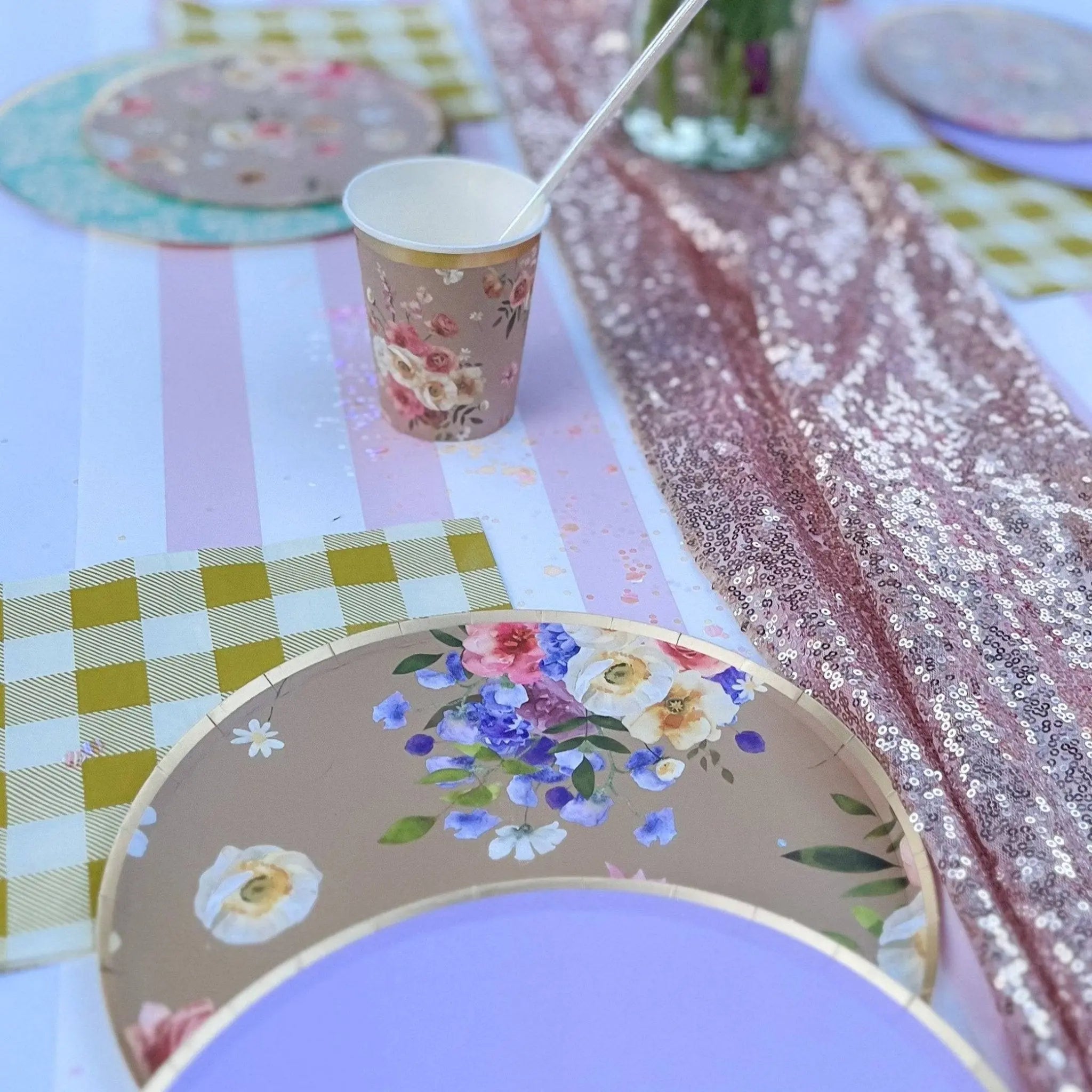 Floral Beige Cups