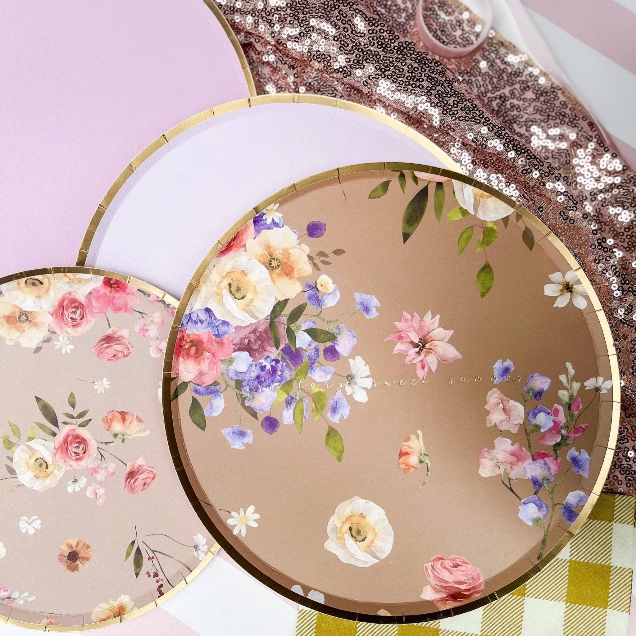 Floral Beige Plate, Small