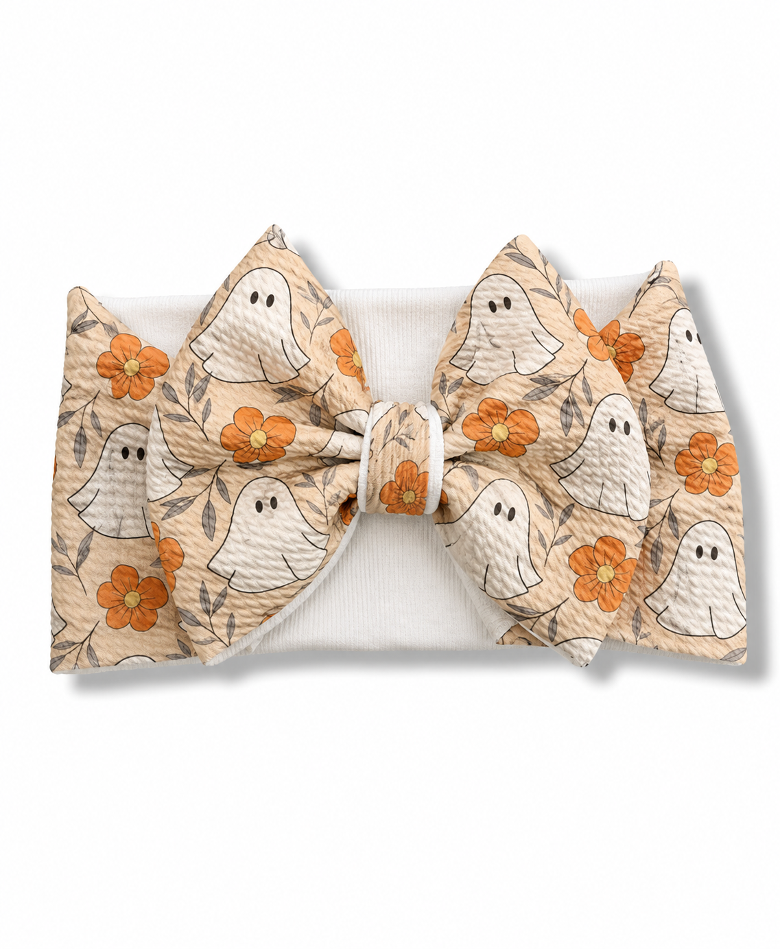 Halloween Floral Ghost Baby Headwrap Bow