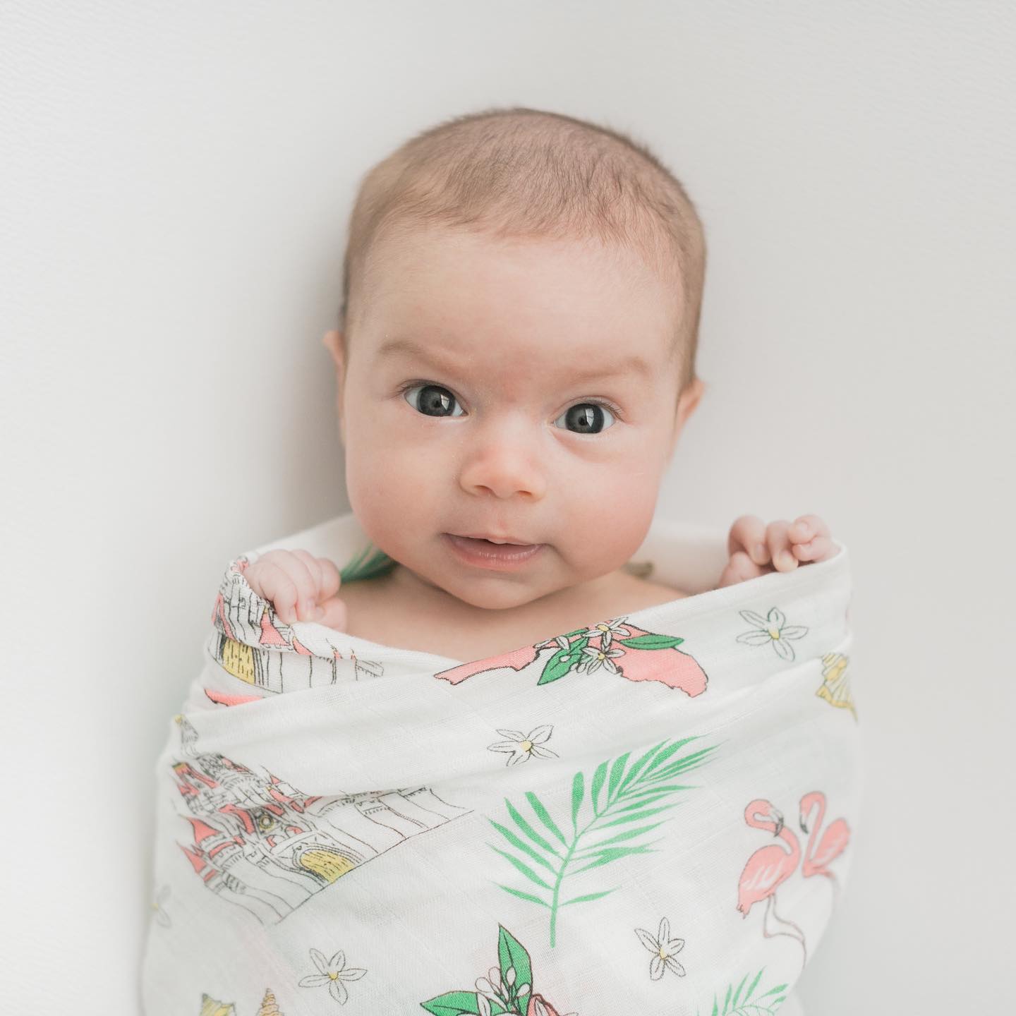 Gift Set: Florida Baby Muslin Swaddle Blanket And Burp Cloth/bib Combo (floral)