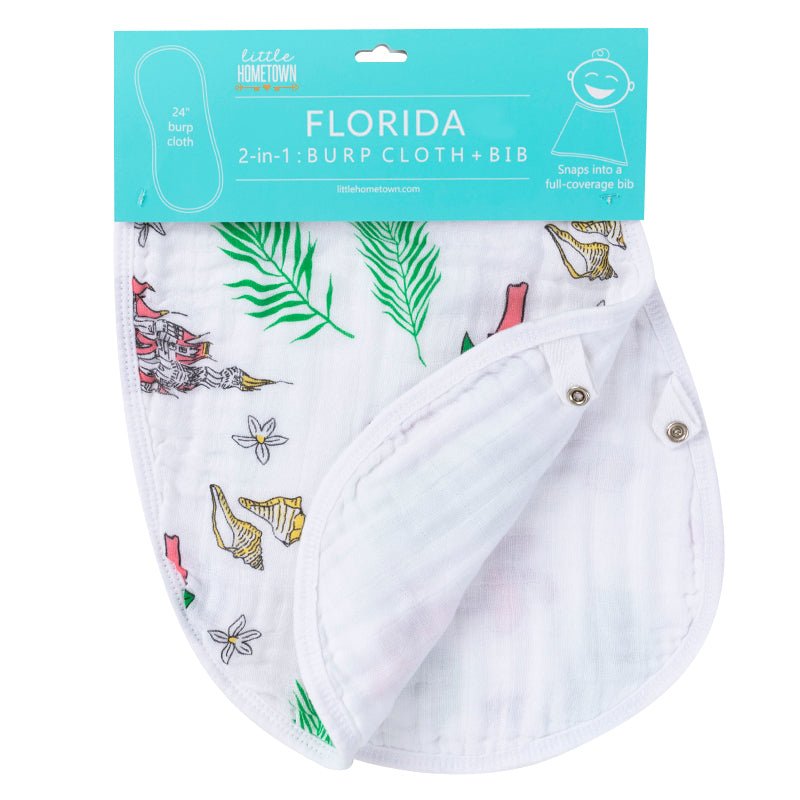 Florida Girl Gift Bundle: Swaddle, Bib & Onesie | Organic Cotton