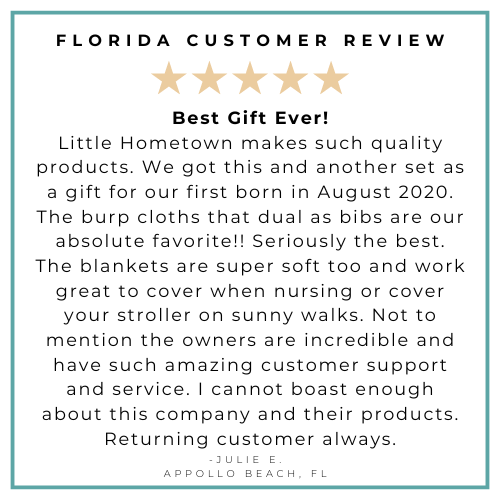 Florida Girl Gift Bundle: Swaddle, Bib & Onesie | Organic Cotton