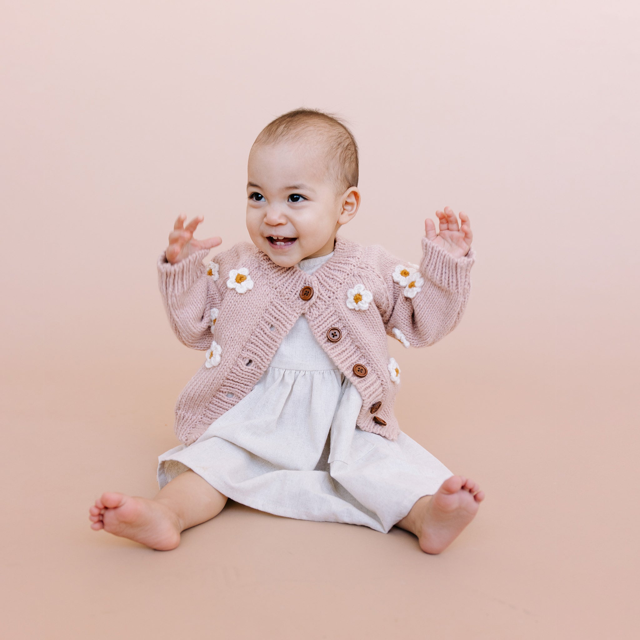 Flower Cardigan, Blush